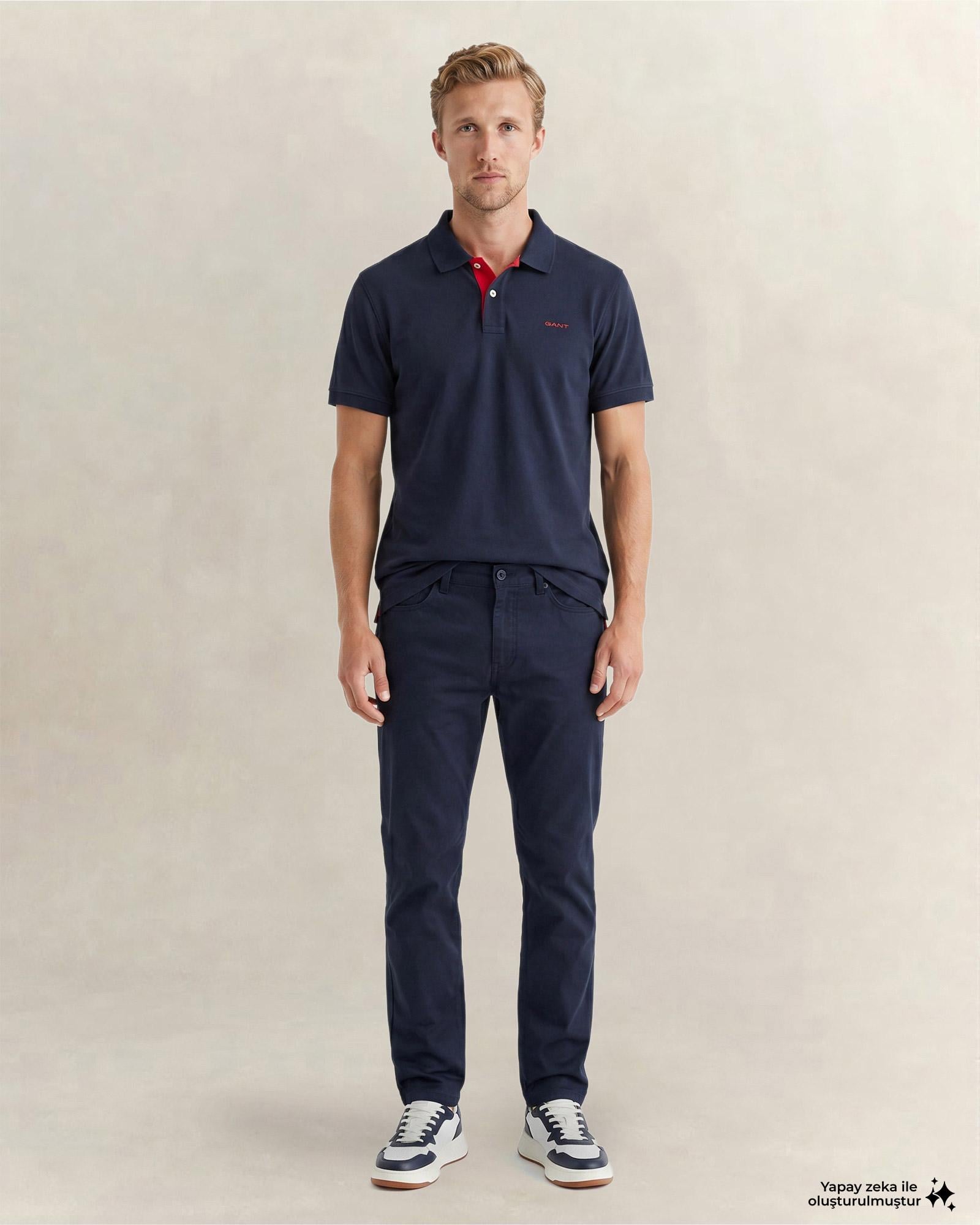 GANT Erkek Lacivert Slim Fit Pantolon