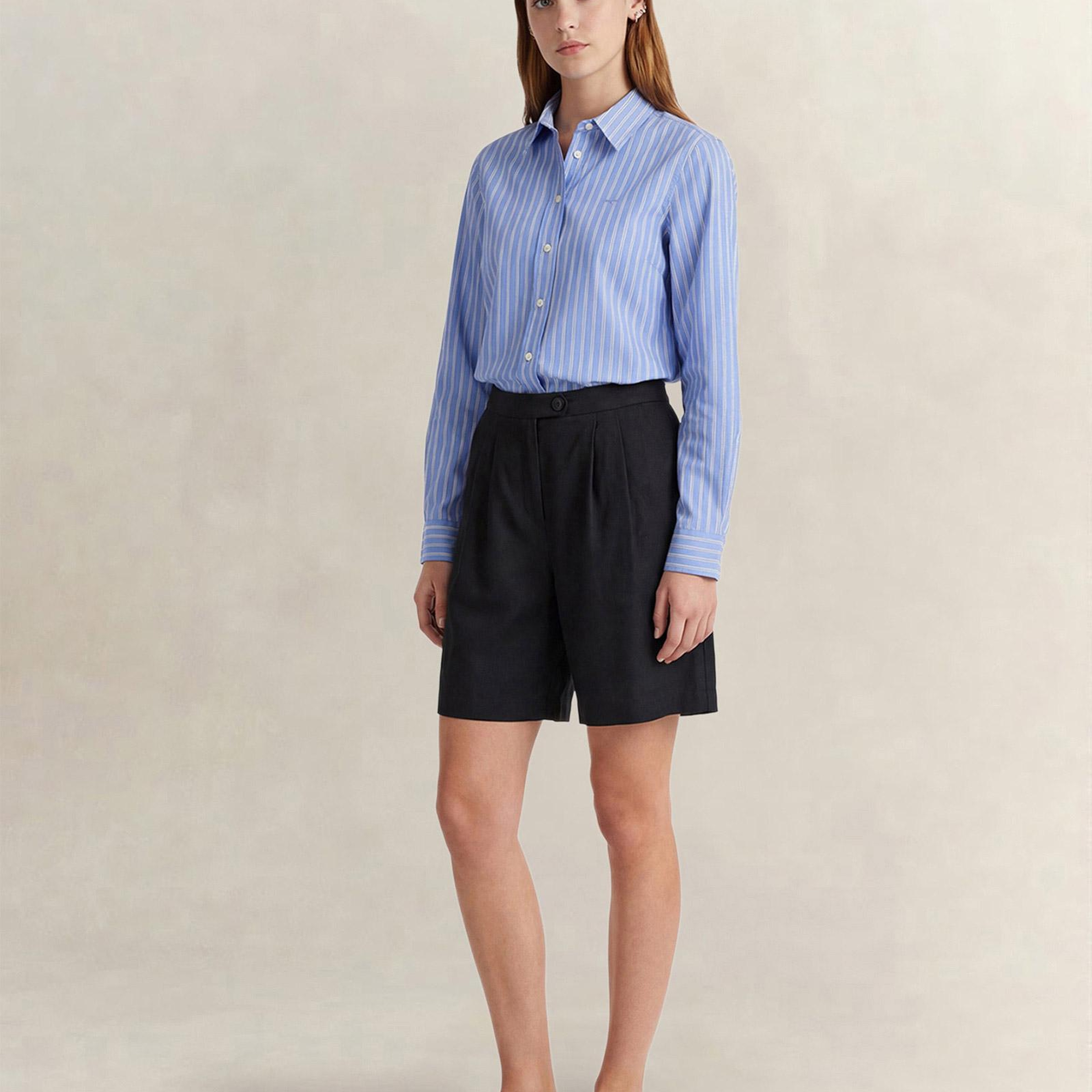 GANT Kadın Mavi Regular Fit Çizgili Gömlek