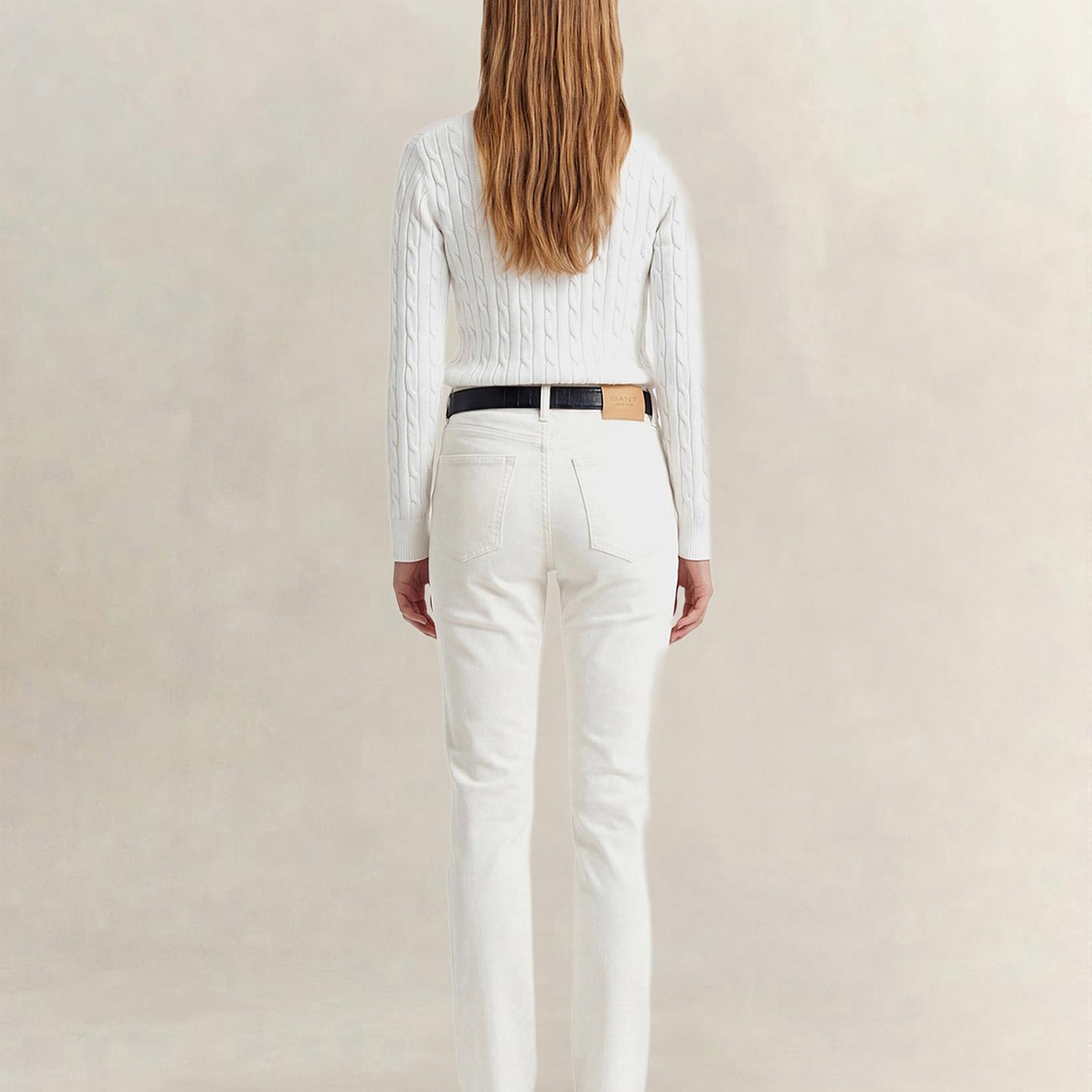 GANT Kadın Beyaz Regular Fit Jean