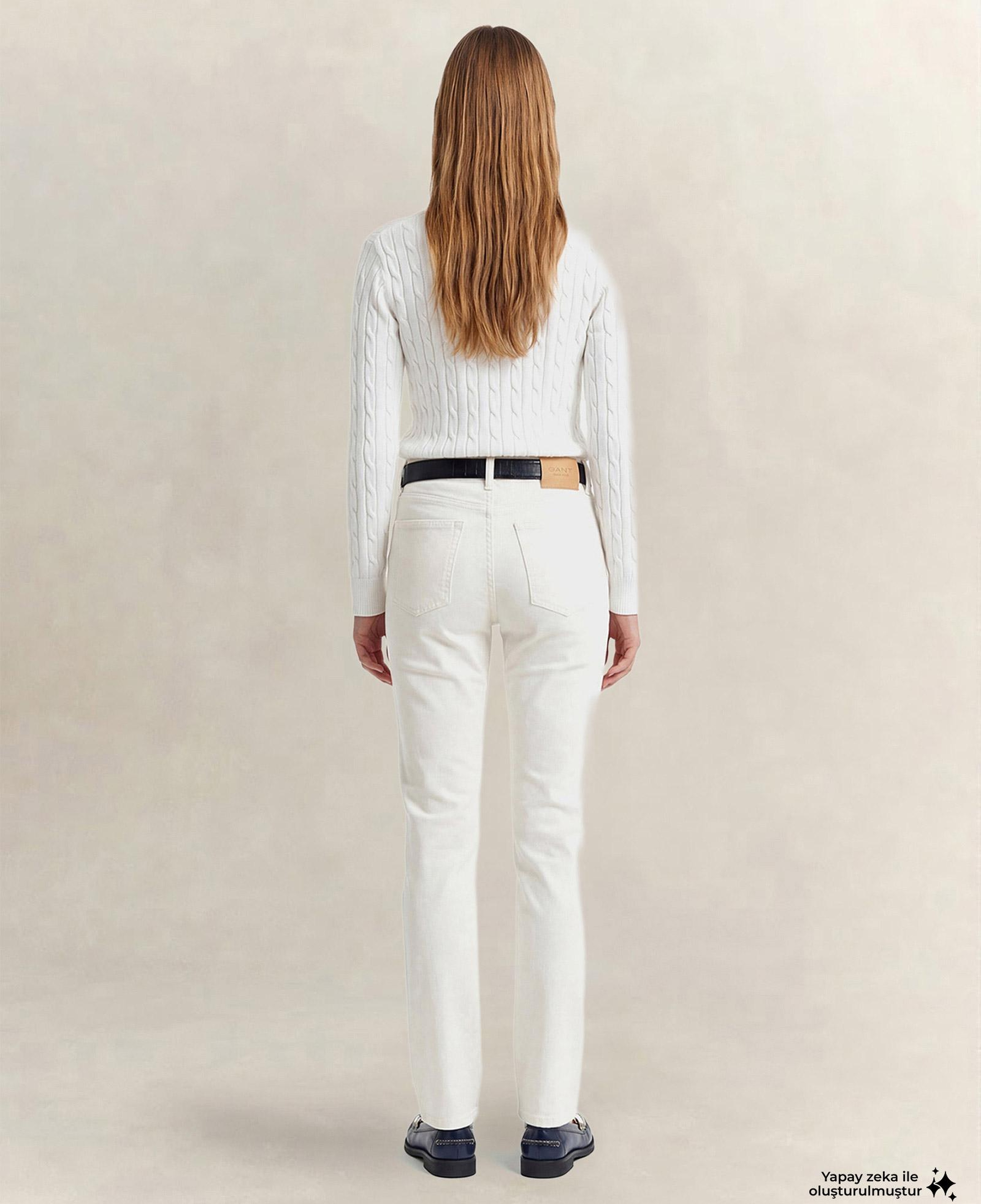 GANT Kadın Beyaz Regular Fit Jean