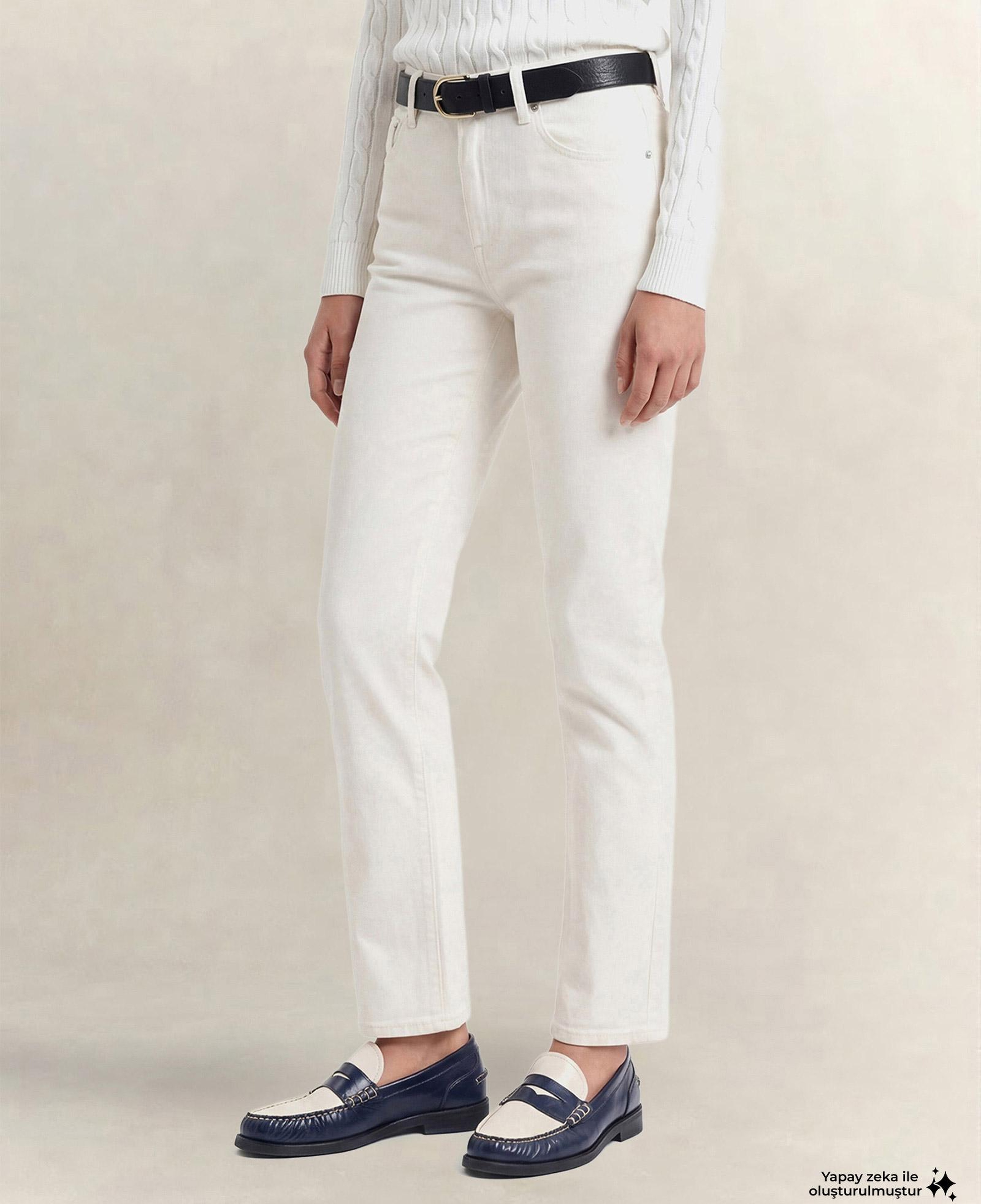 GANT Kadın Beyaz Regular Fit Jean