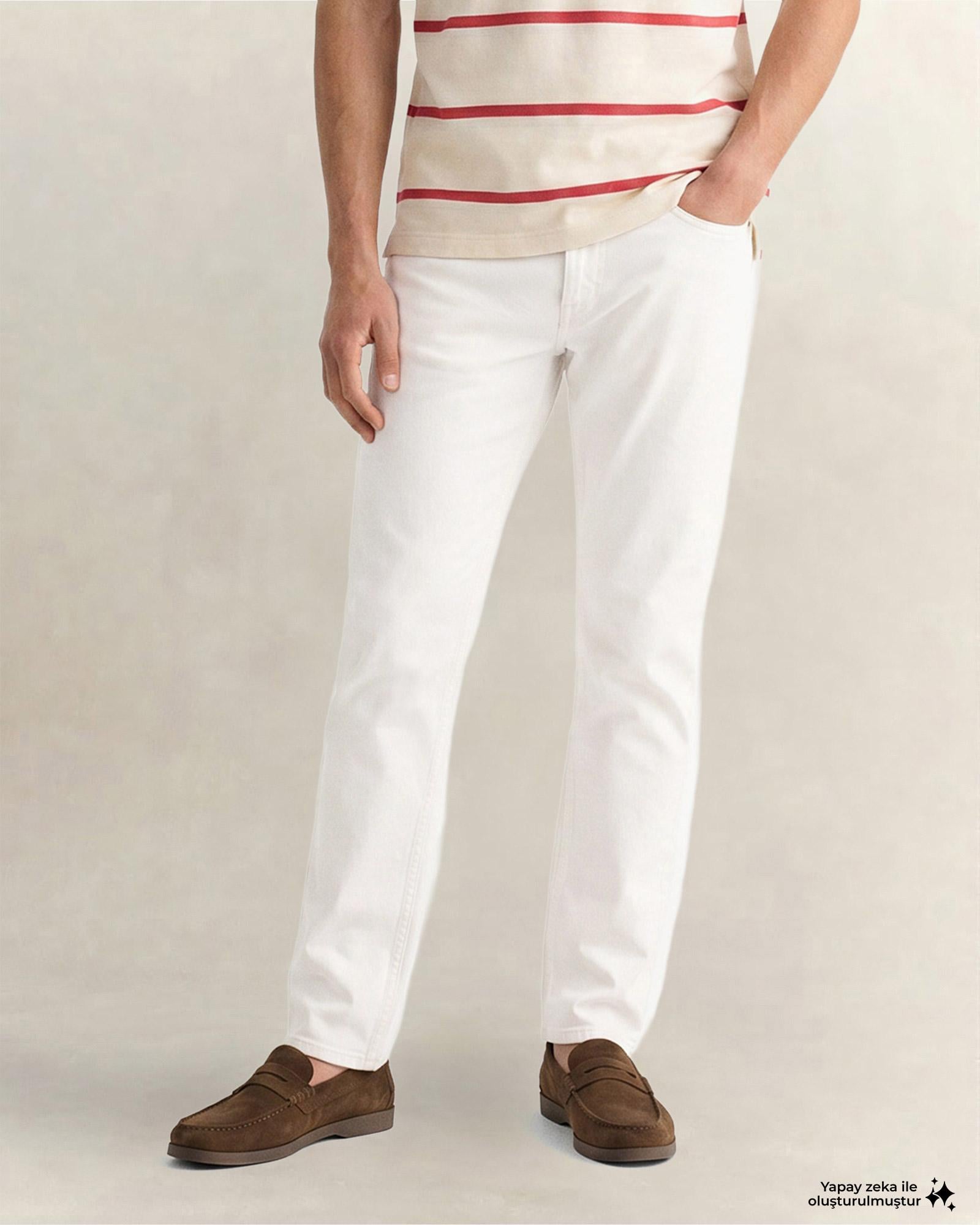 GANT Erkek Bej Slim Fit Jean