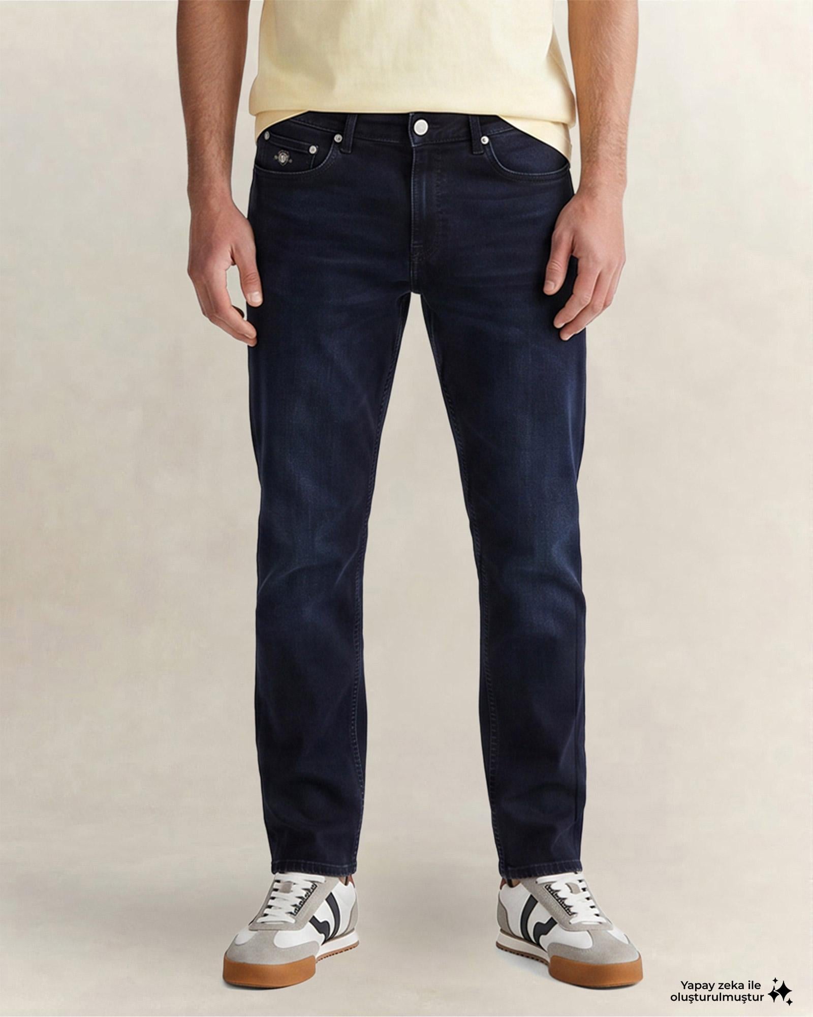 GANT Erkek Lacivert Regular Fit Logolu Jean