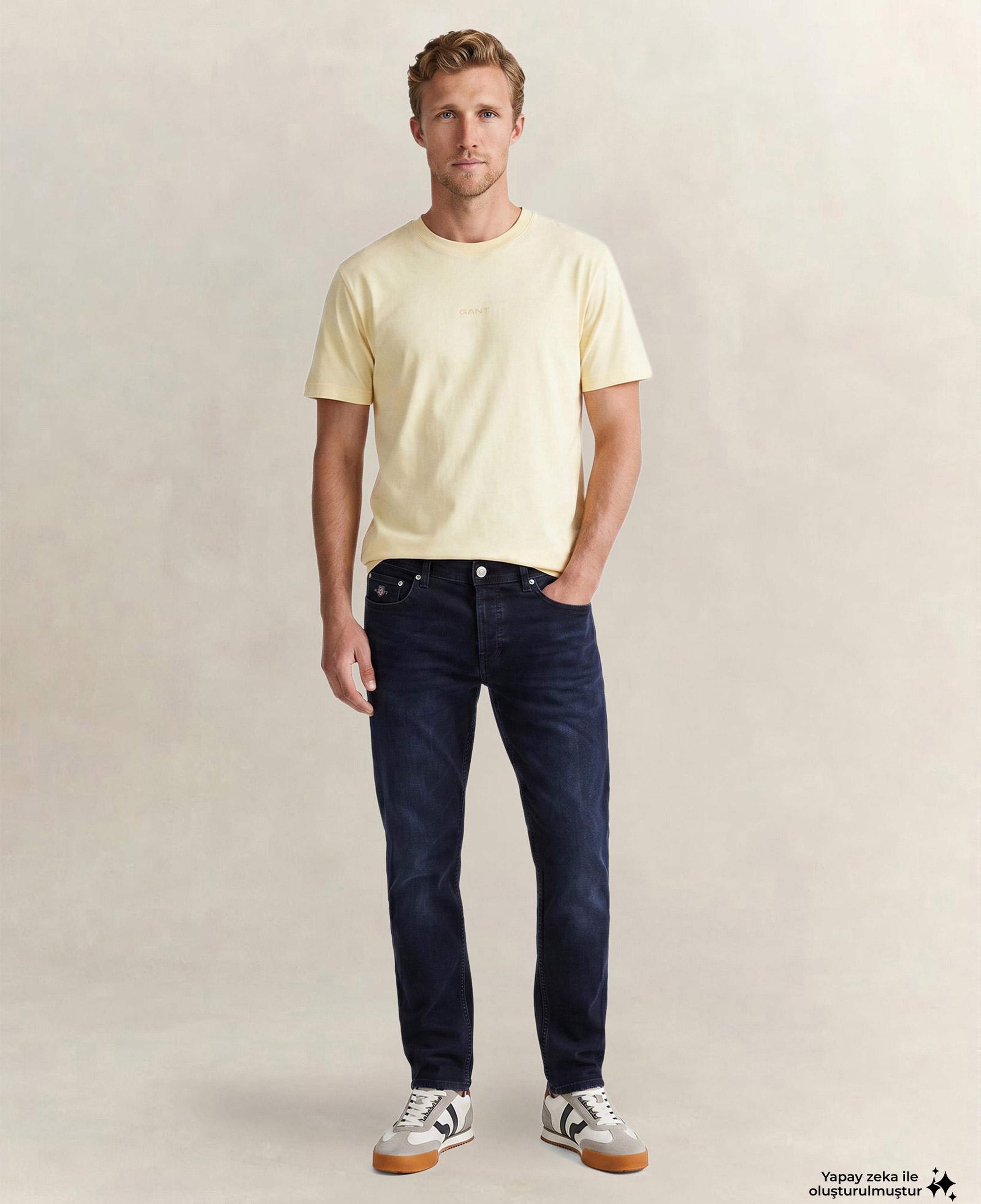 GANT Erkek Lacivert Regular Fit Logolu Jean