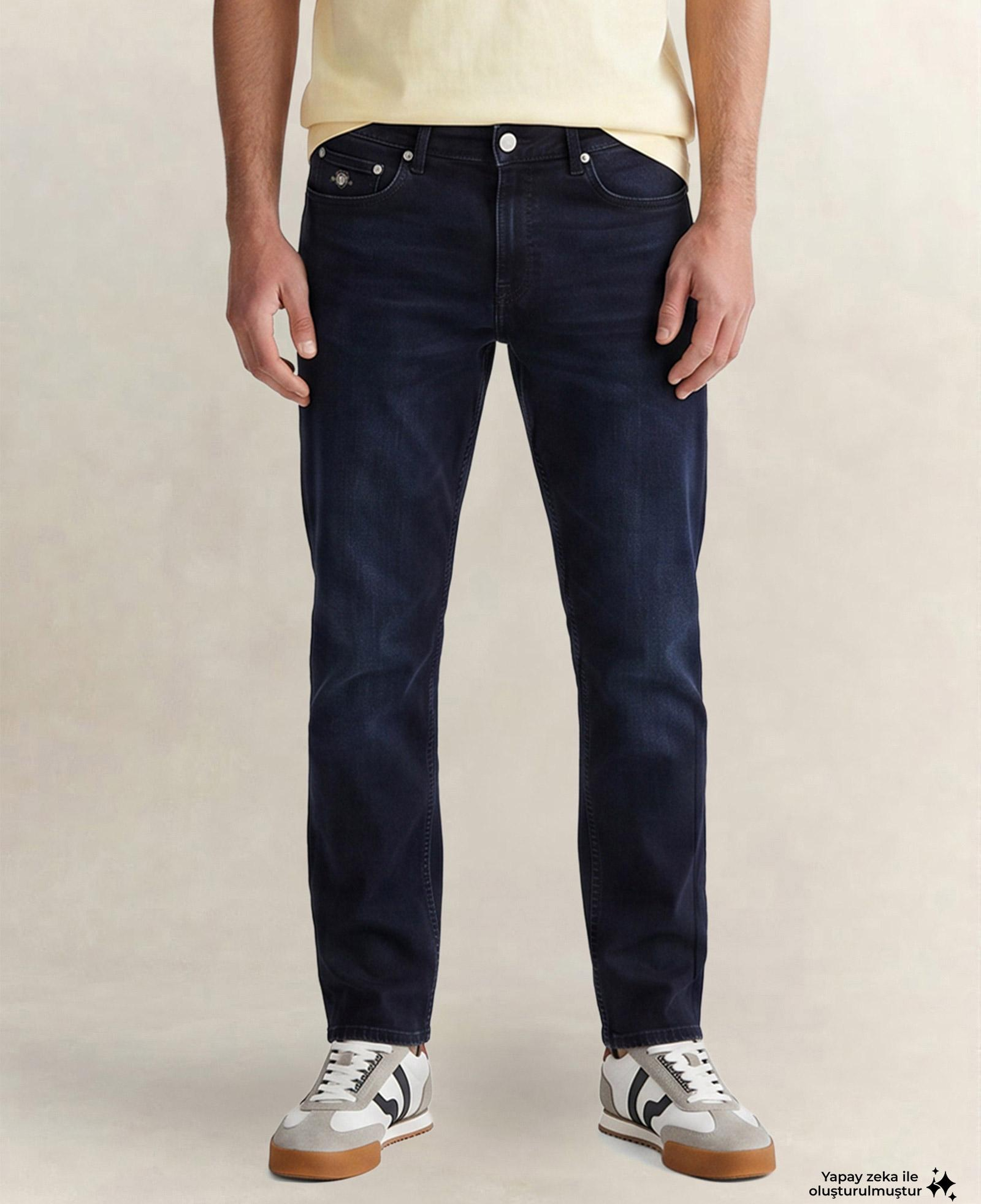 GANT Erkek Lacivert Regular Fit Logolu Jean