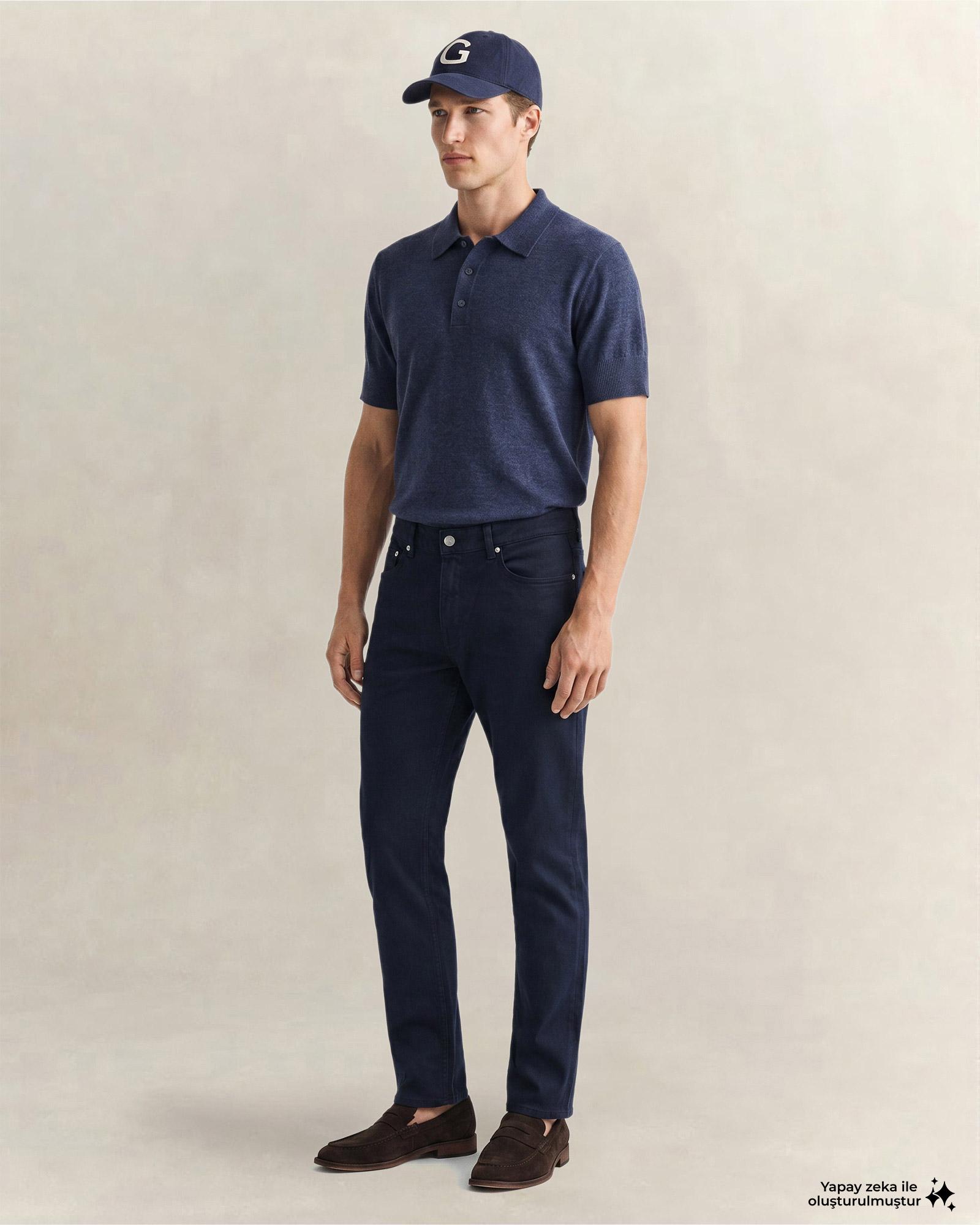 GANT Erkek Lacivert Slim Fit Jean