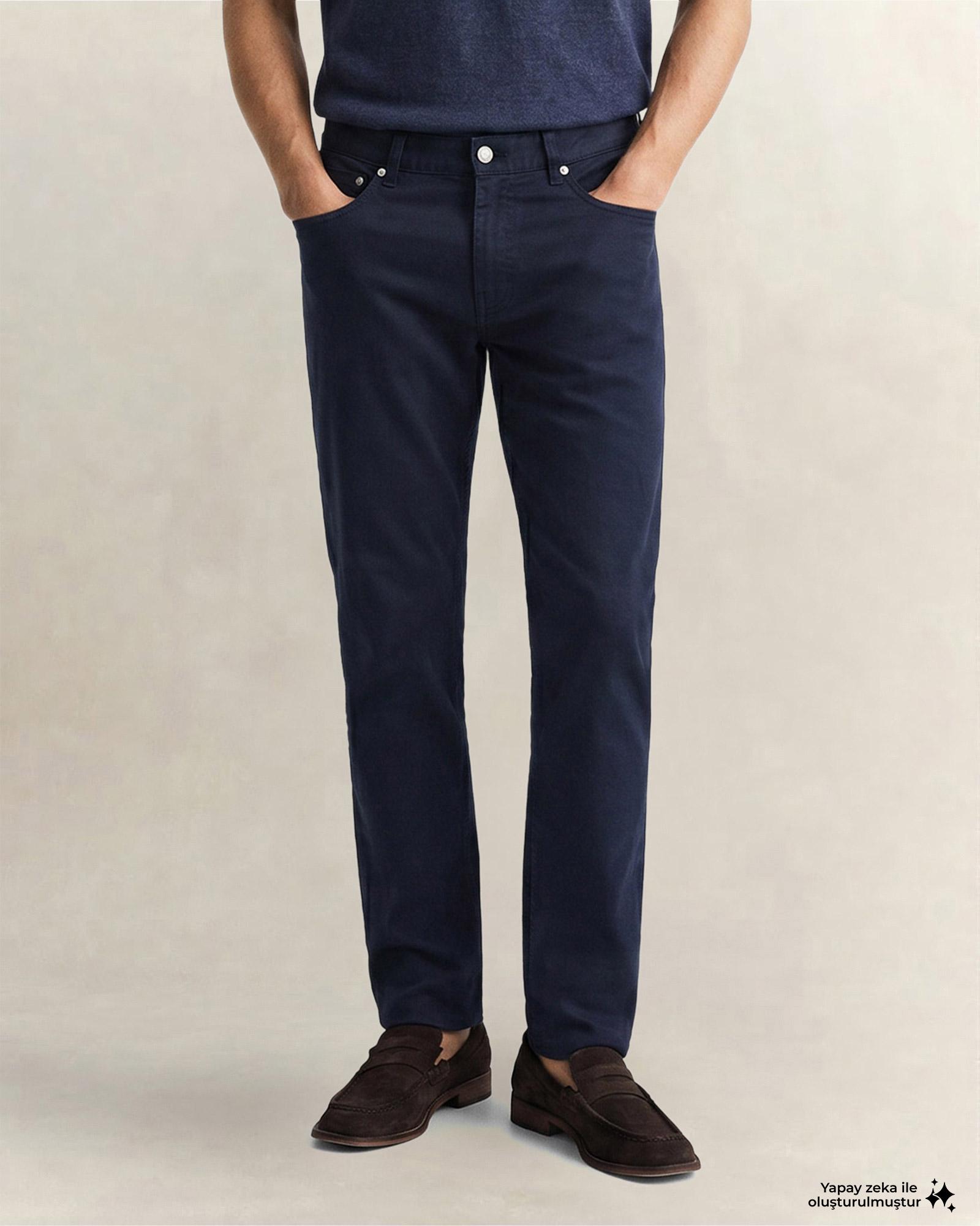 GANT Erkek Lacivert Slim Fit Jean