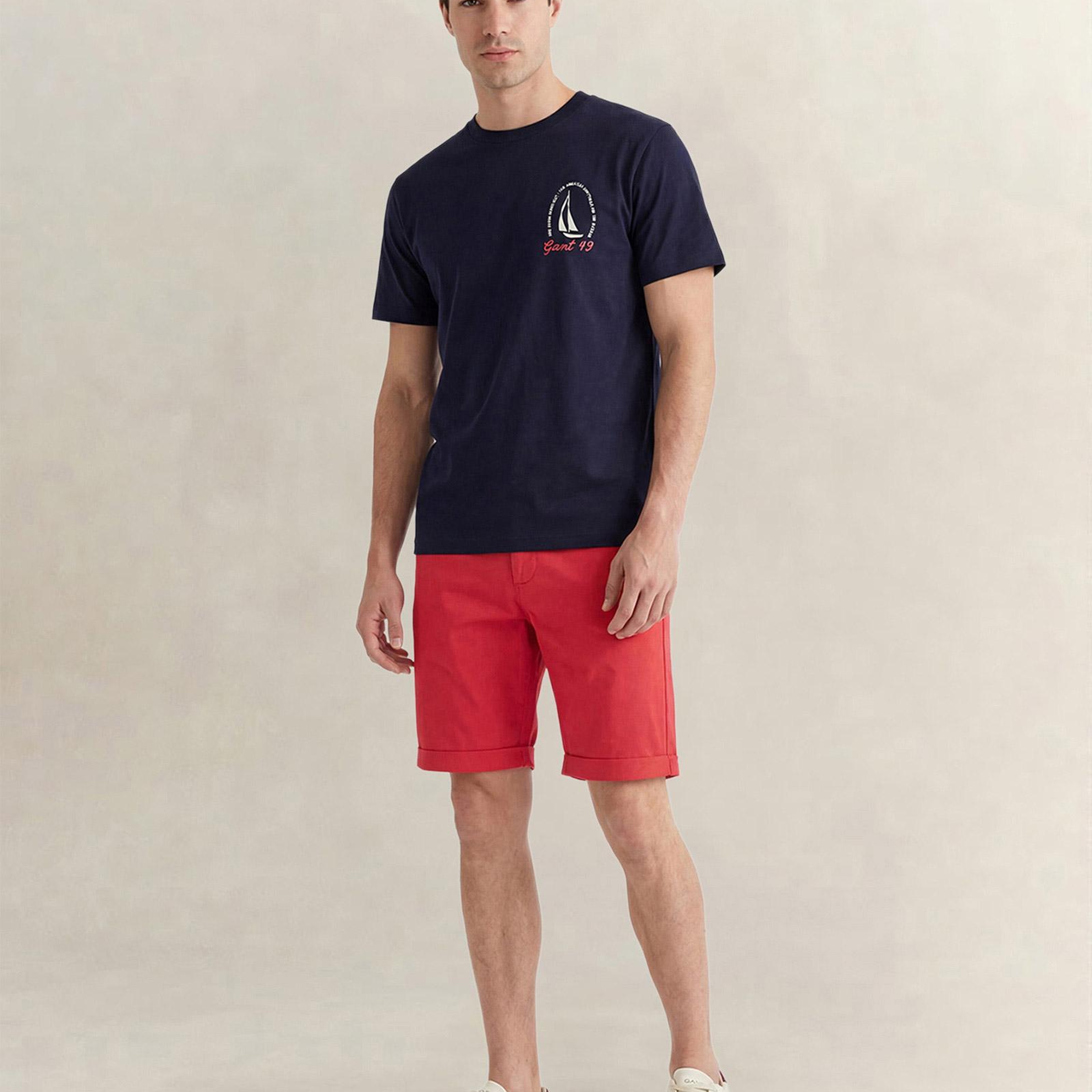 GANT Erkek Lacivert Kısa Kollu T-Shirt
