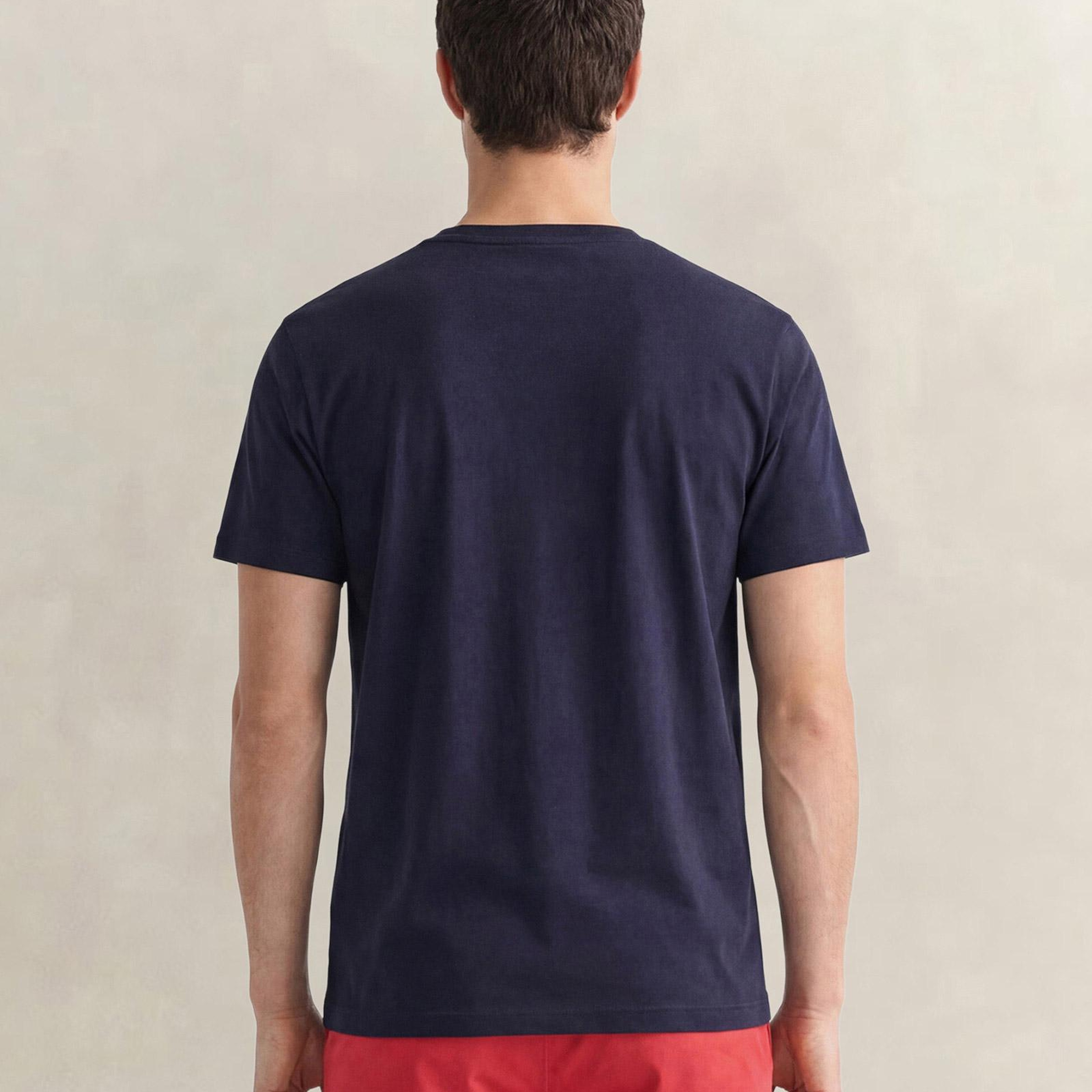 GANT Erkek Lacivert Kısa Kollu T-Shirt