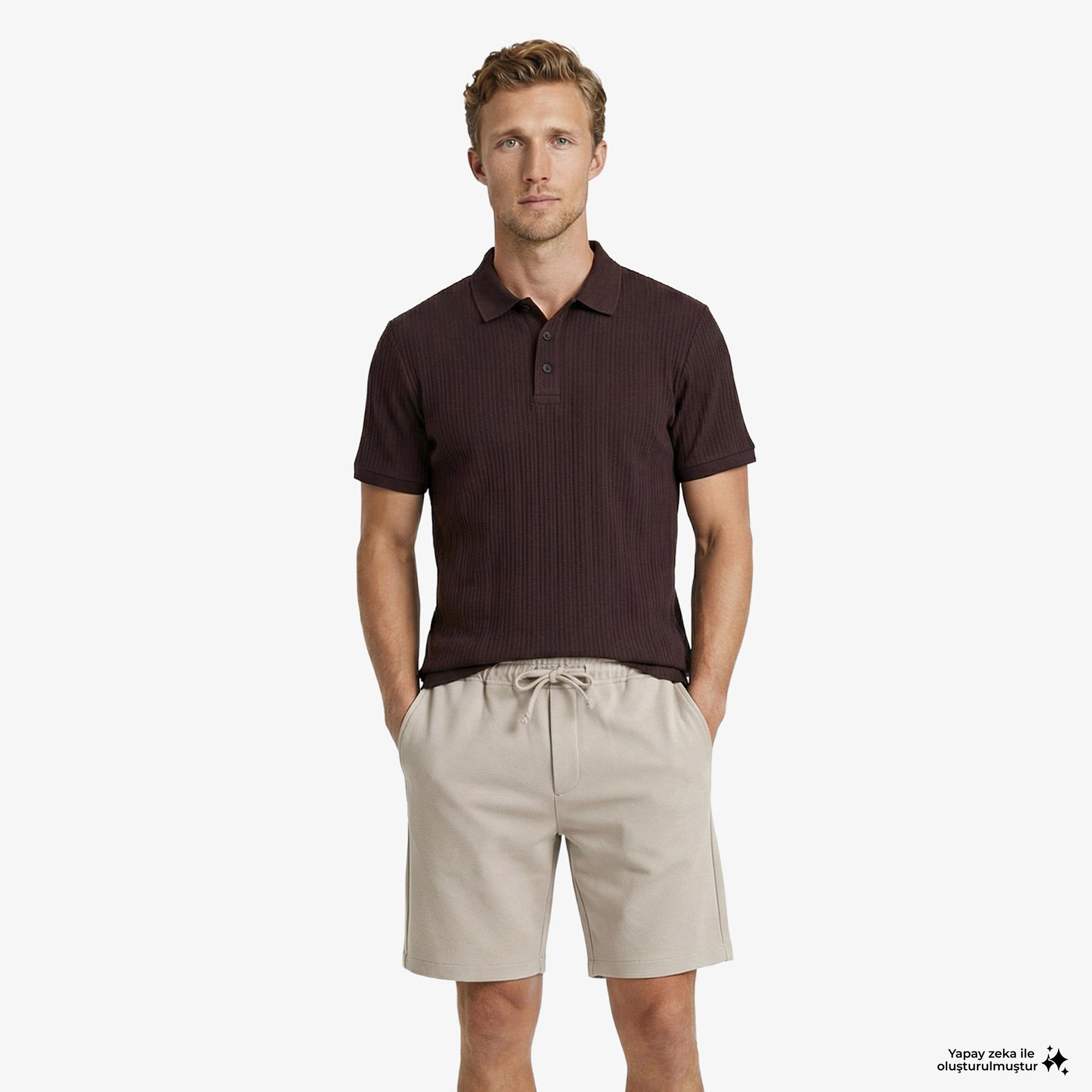 Nautica Erkek Kahverengi Regular Fit Polo Yaka T-Shirt
