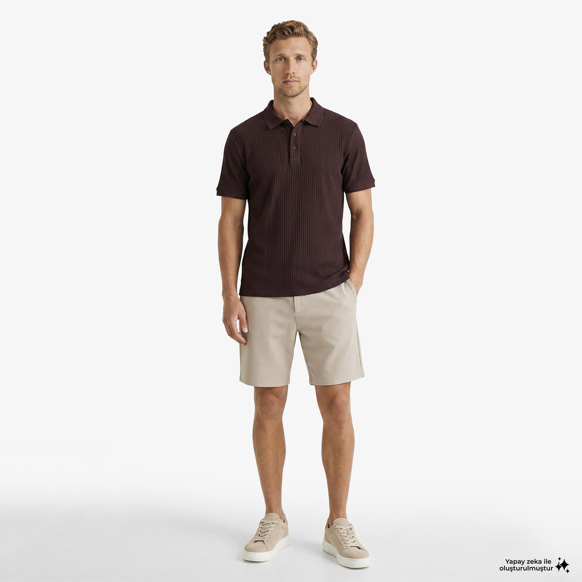 Nautica Erkek Kahverengi Regular Fit Polo Yaka T-Shirt