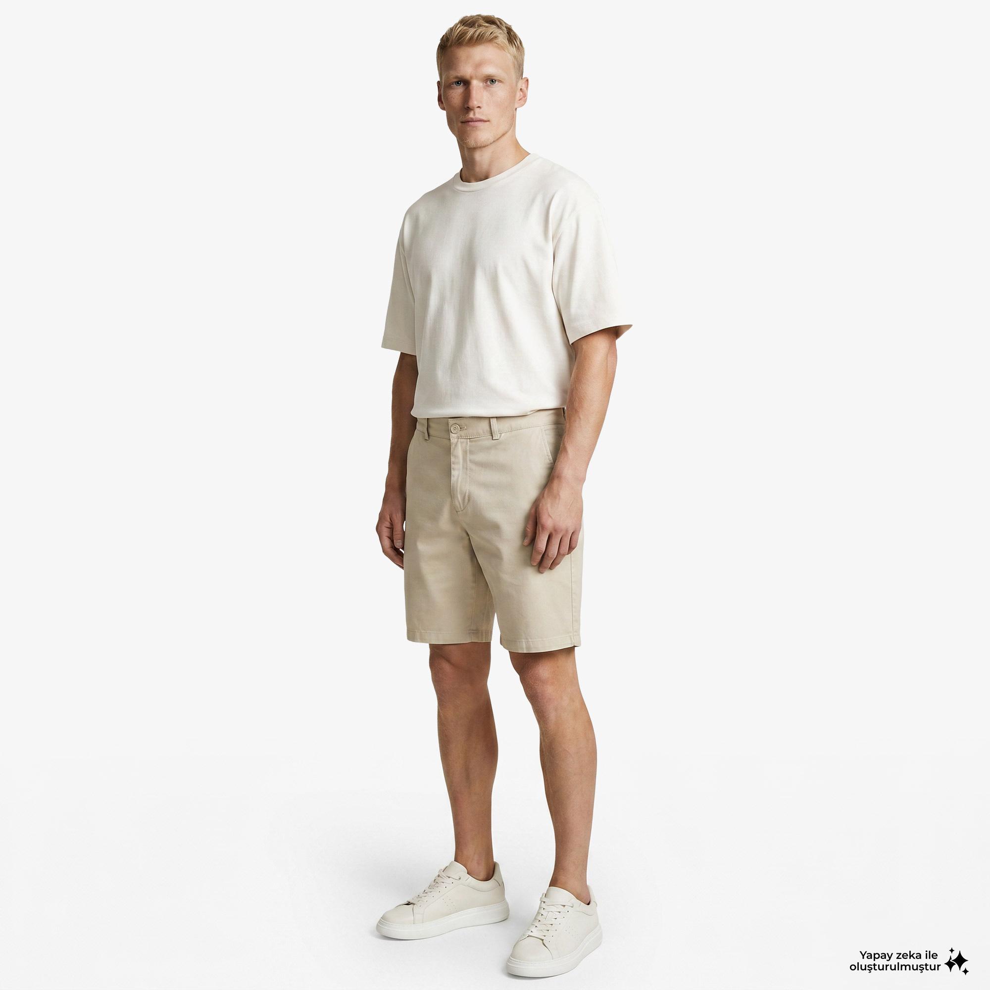Nautica Erkek Bej Regular Fit Şort
