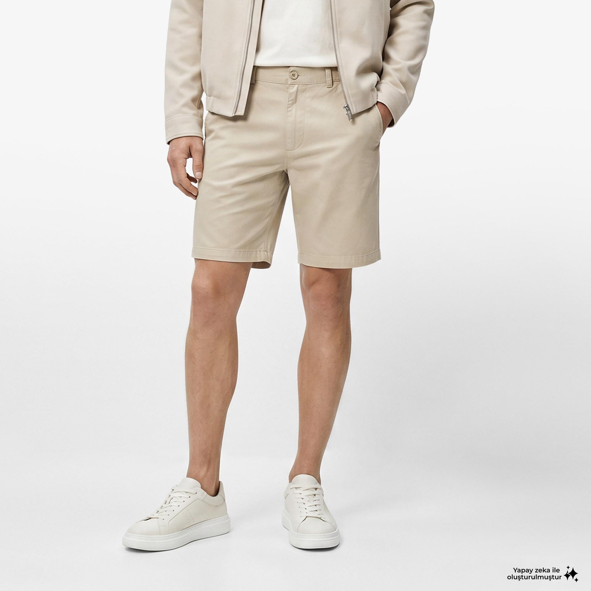 Nautica Erkek Bej Regular Fit Şort
