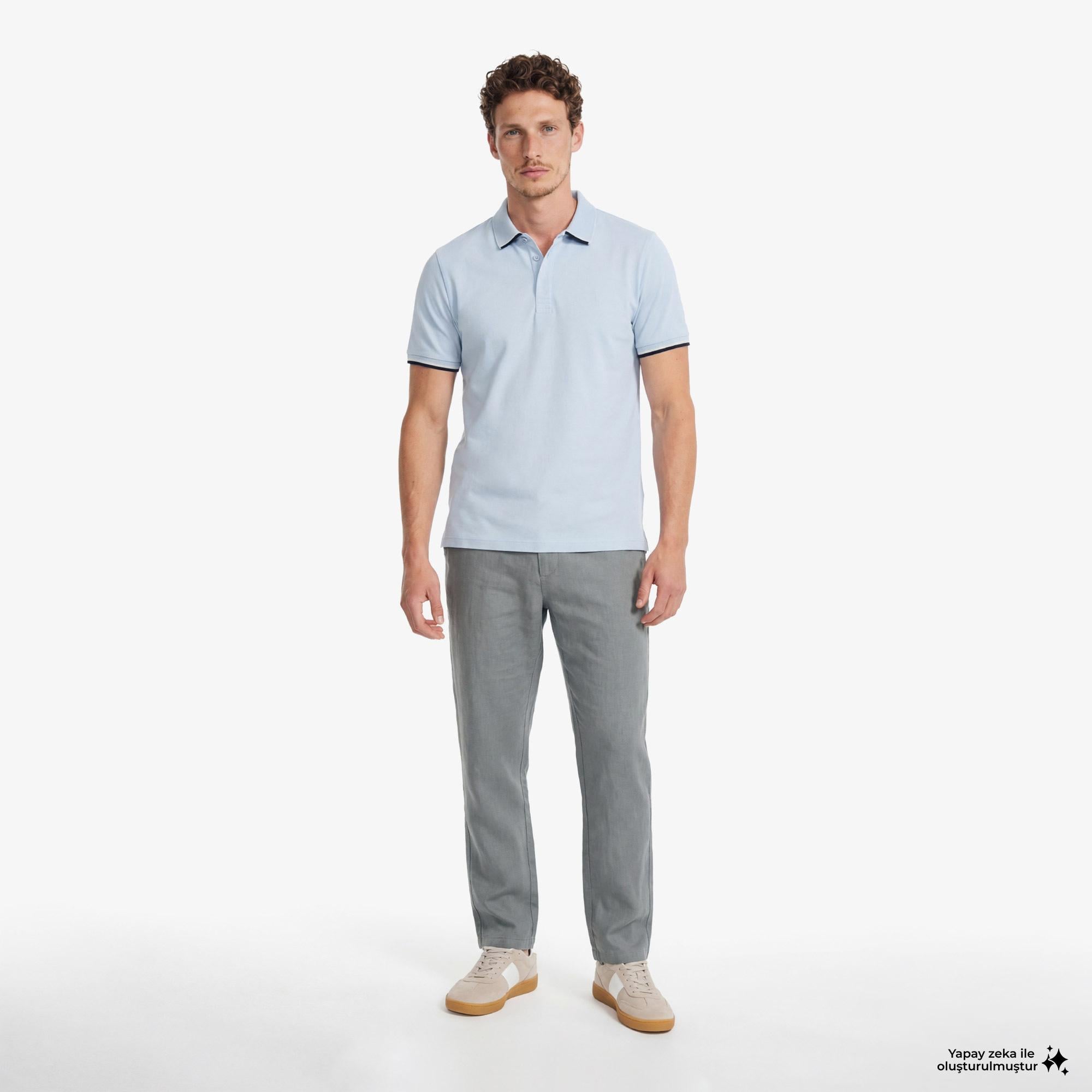 Nautica Erkek Mavi Regular Fit Pima Cotton Polo Yaka T-Shirt