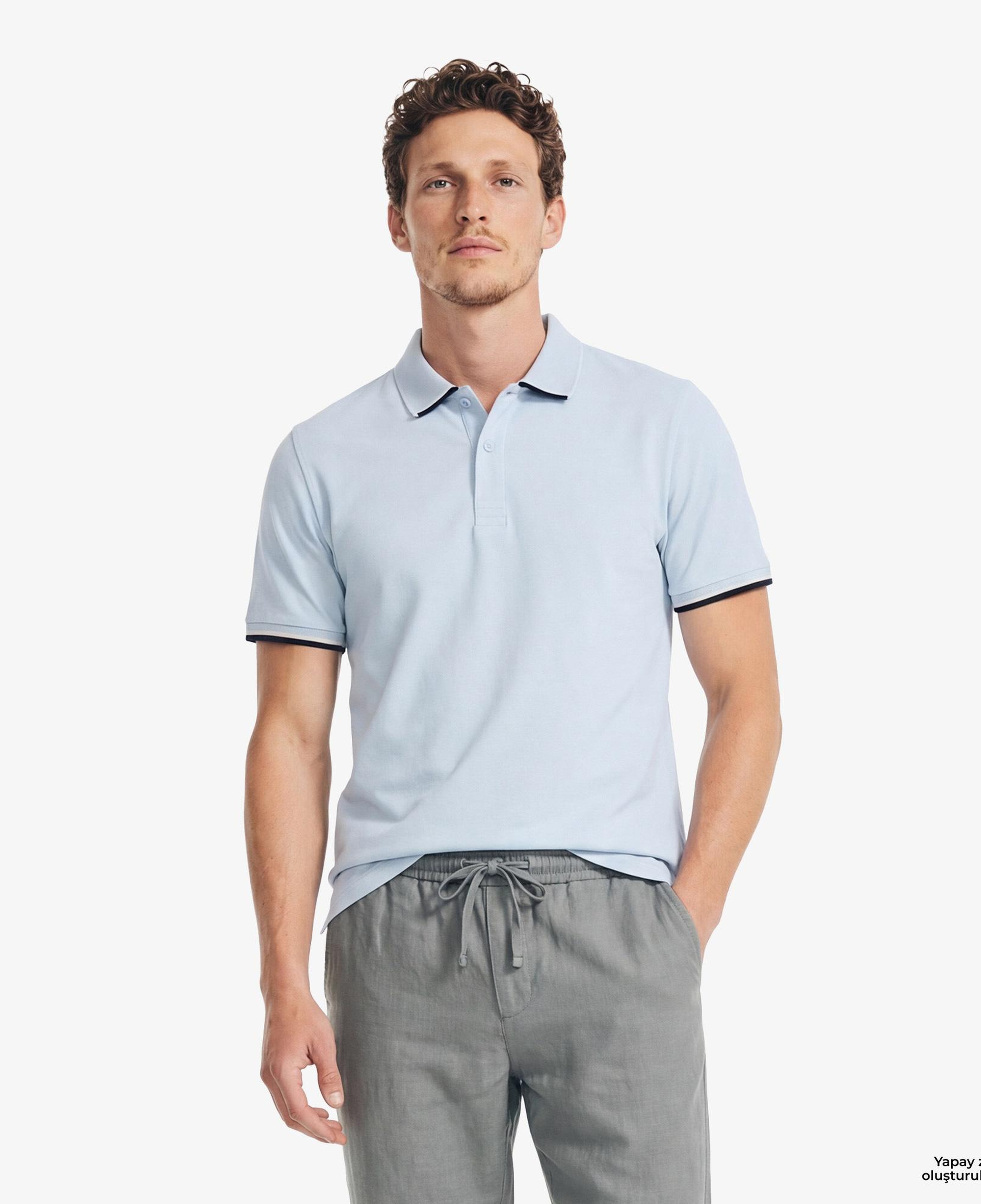 Nautica Erkek Mavi Regular Fit Pima Cotton Polo Yaka T-Shirt