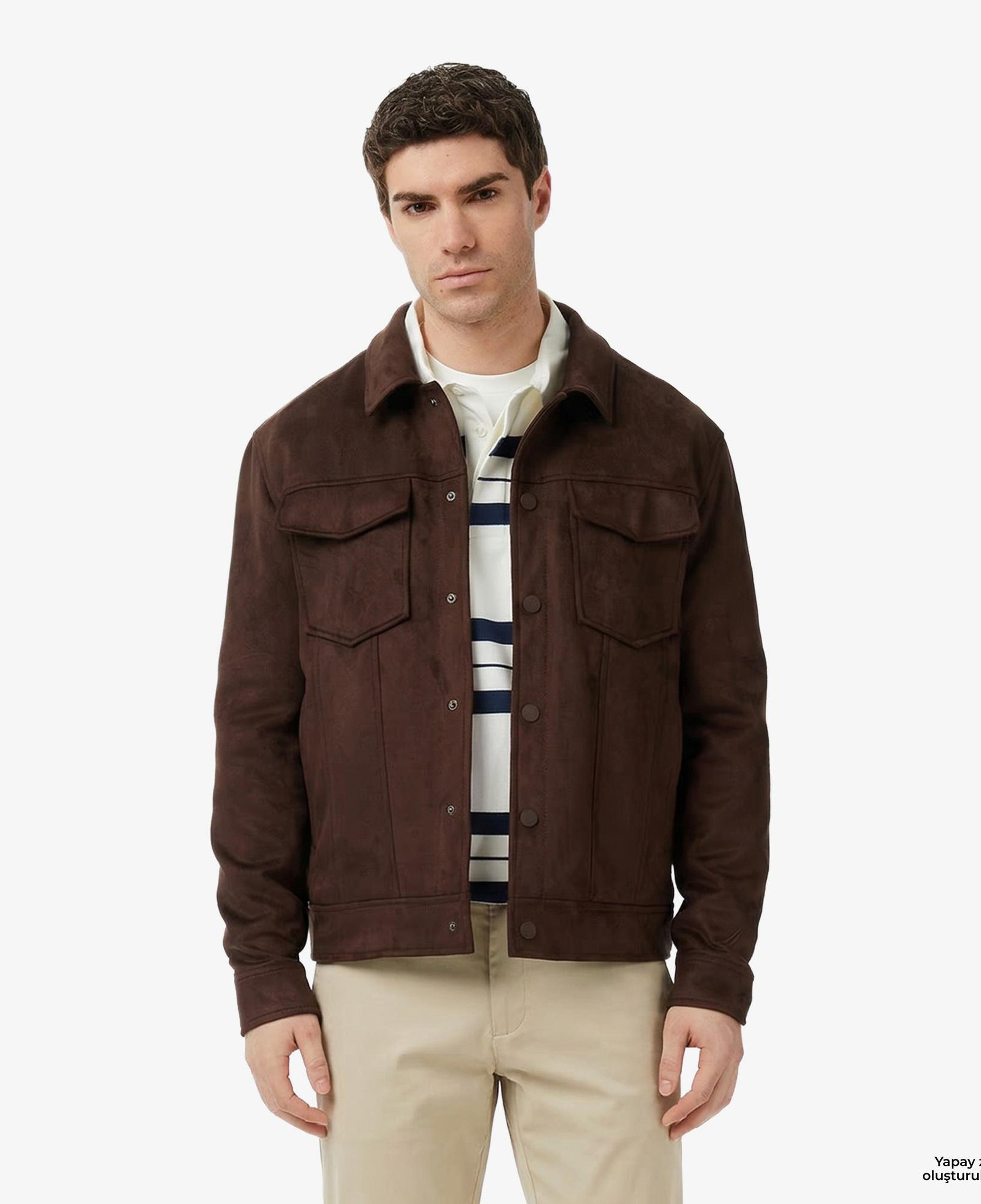 Nautica Erkek Kahverengi Regular Fit Süet Ceket