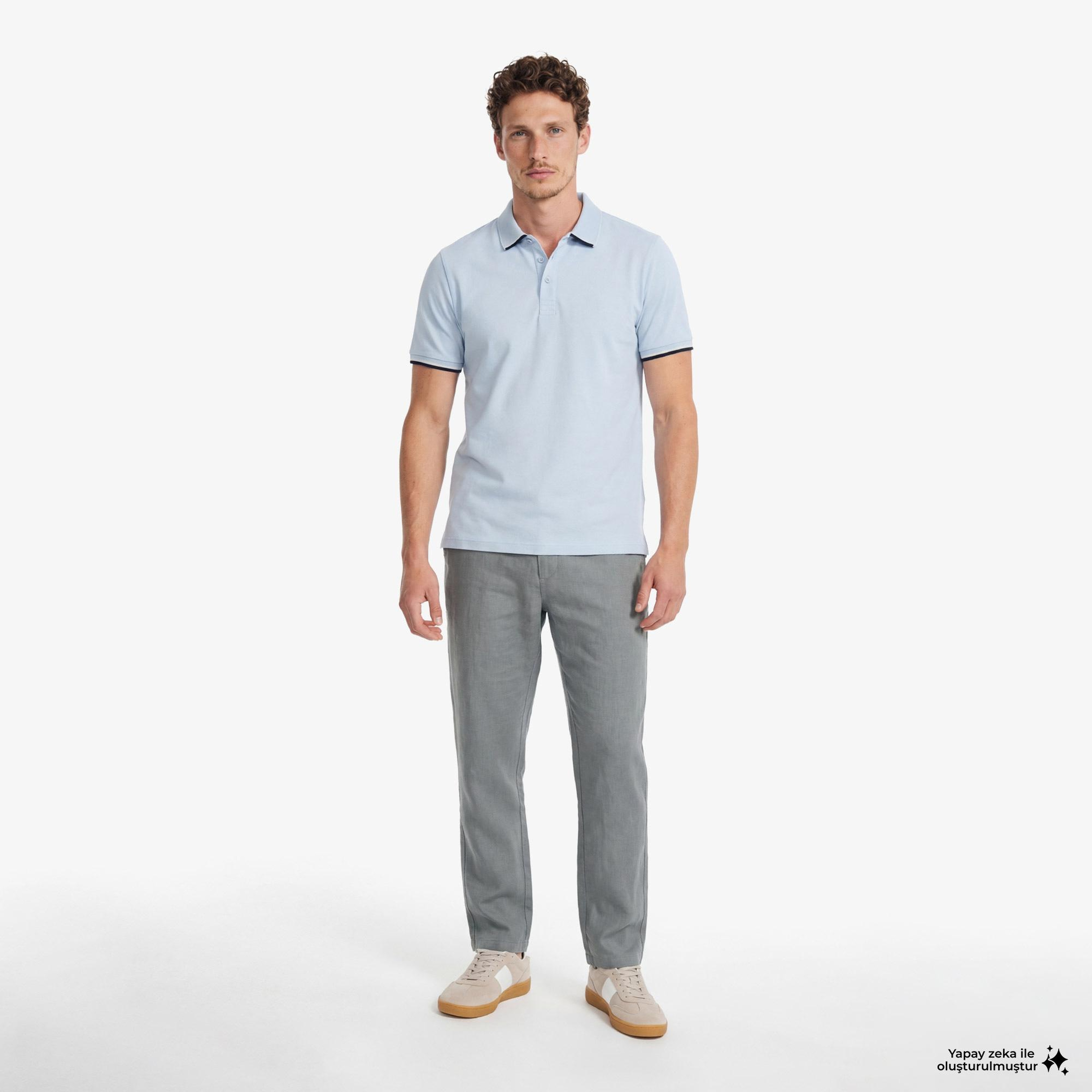 Nautica Erkek Yeşil Regular Fit Keten Pantolon
