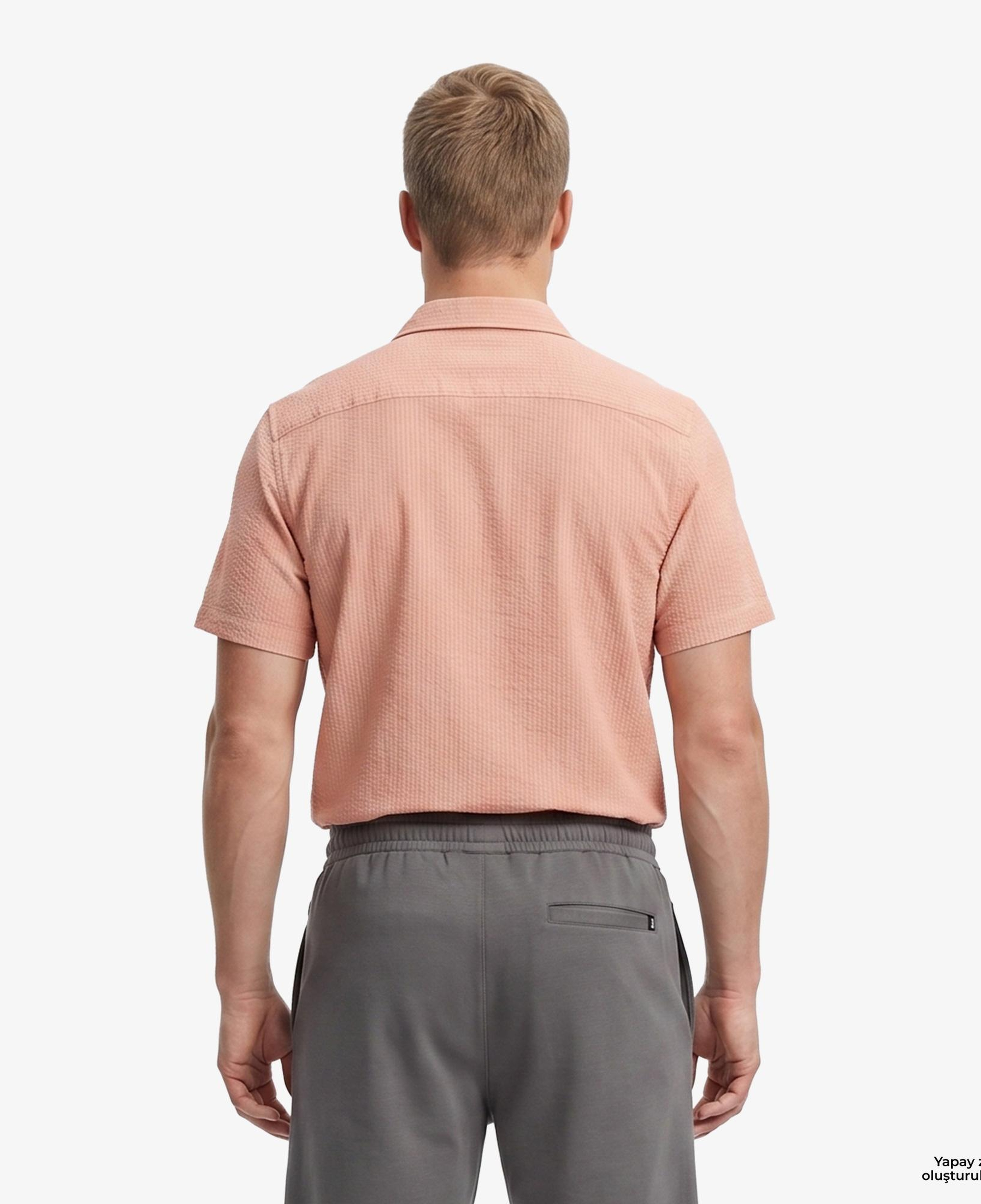 Nautica Erkek Turuncu Regular Fit Kısa Kollu Gömlek