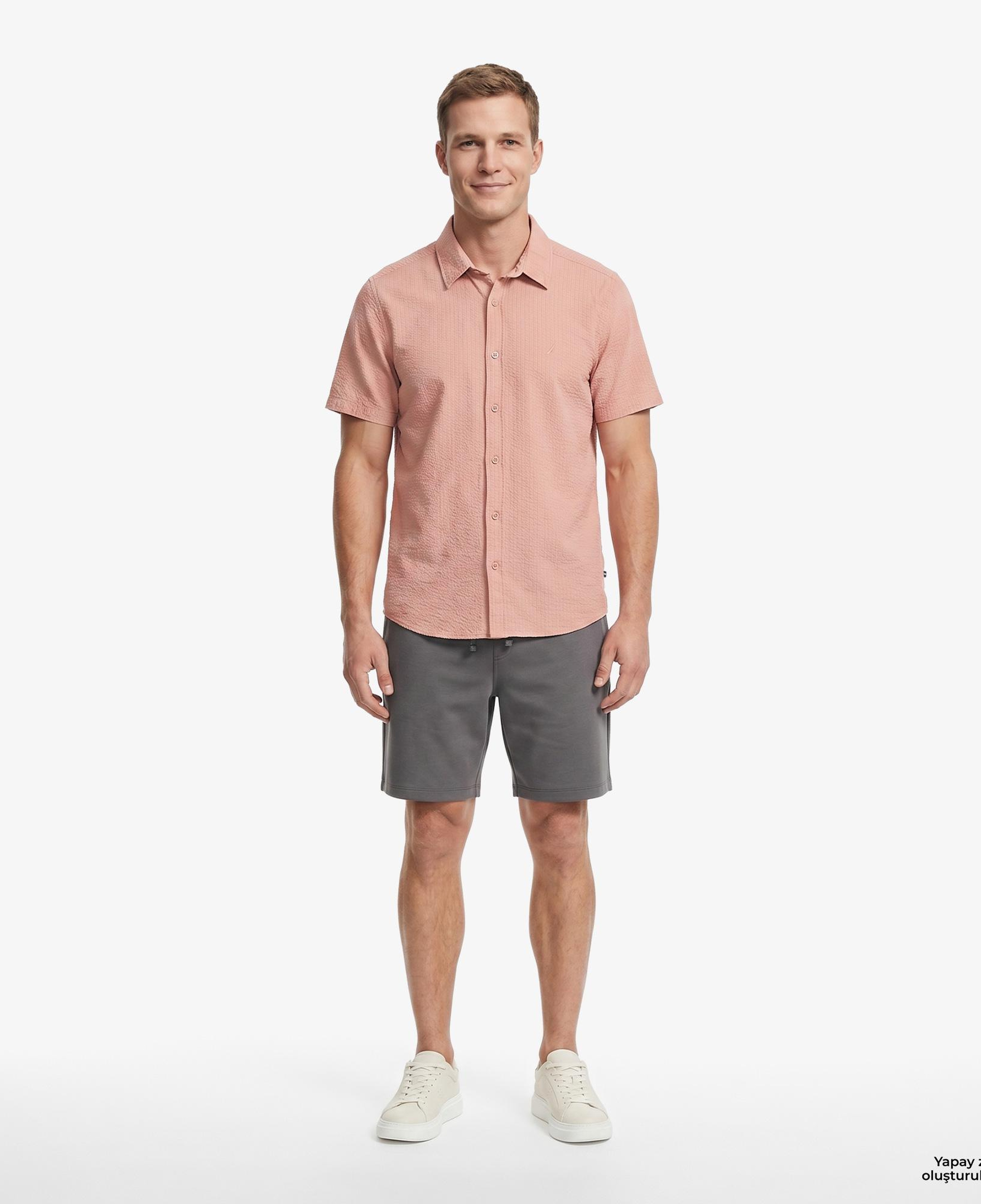 Nautica Erkek Turuncu Regular Fit Kısa Kollu Gömlek