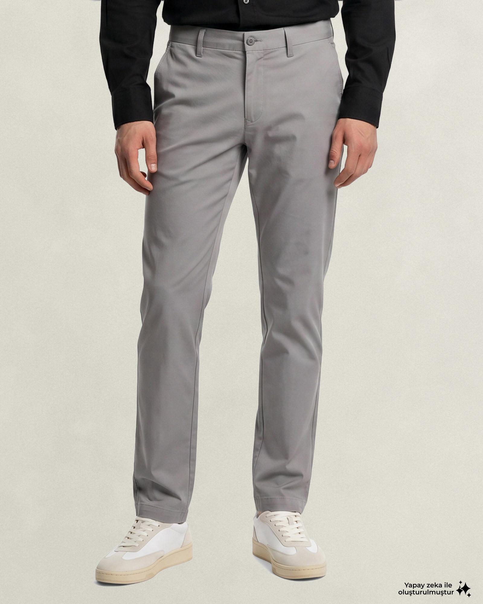 GANT Erkek Gri Slim Fit Pantolon