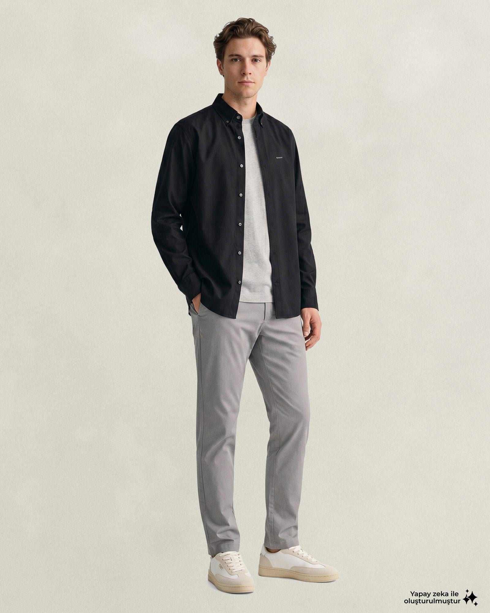 GANT Erkek Gri Slim Fit Pantolon