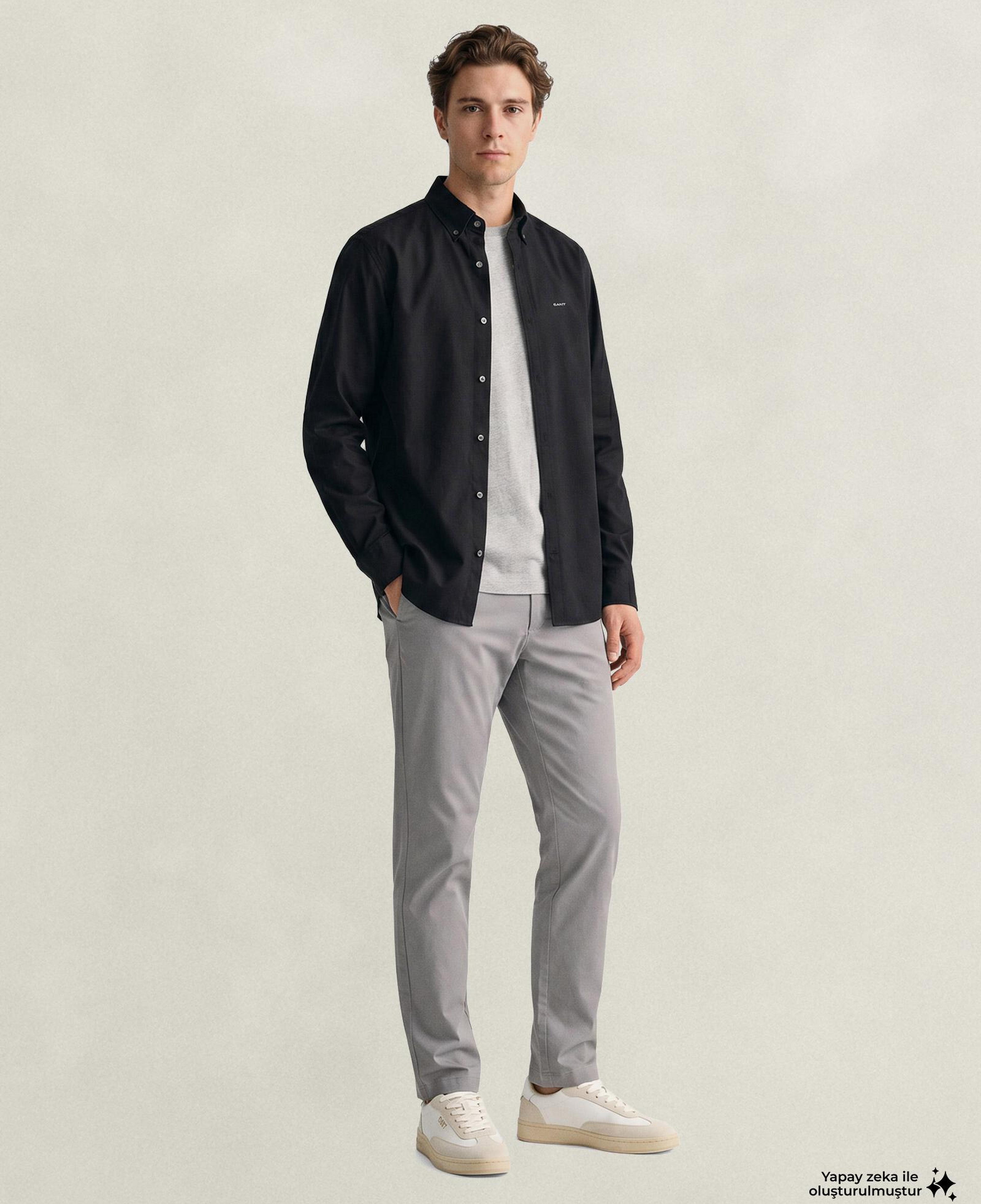 GANT Erkek Gri Slim Fit Pantolon