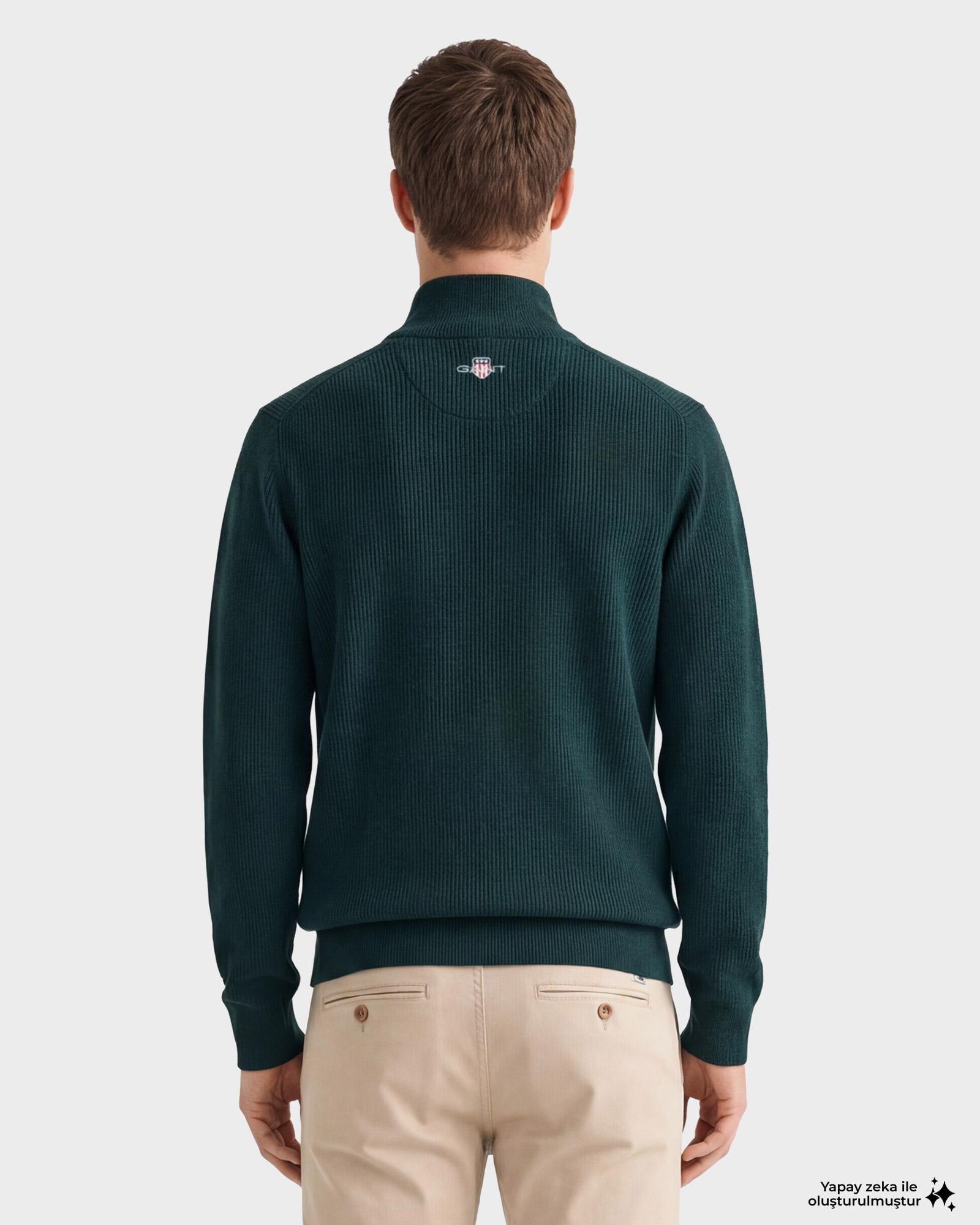 GANT Erkek Yeşil Regular Fit Yün Hırka