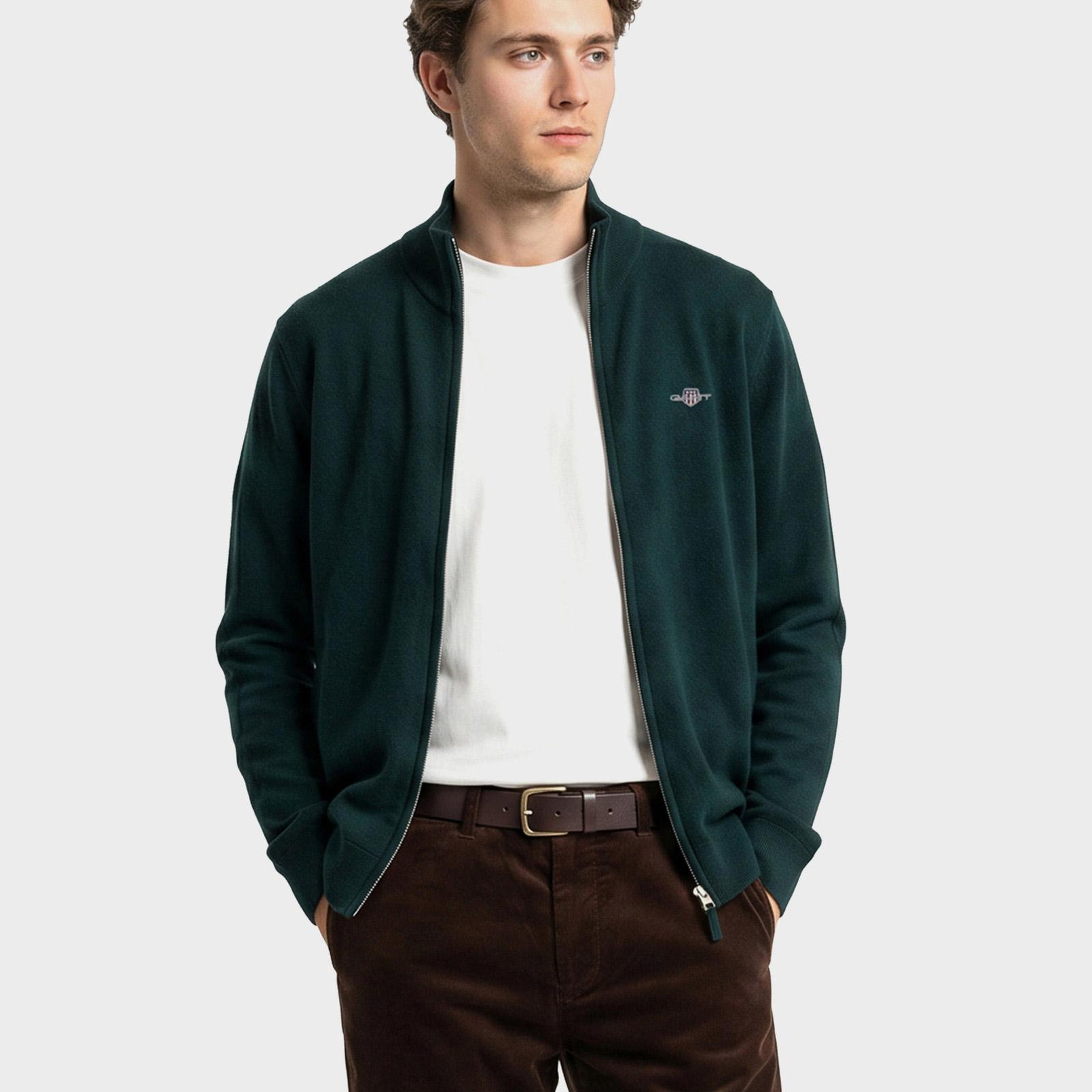 GANT Erkek Yeşil Regular Fit  Yün Hırka