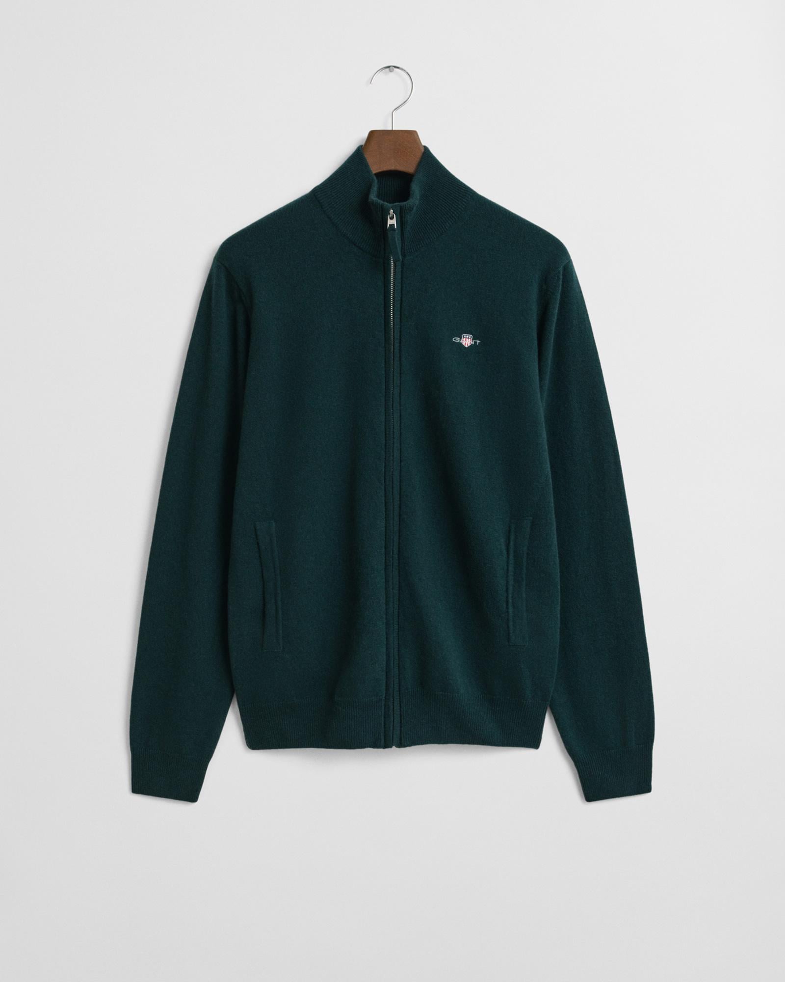 GANT Erkek Yeşil Regular Fit Yün Hırka