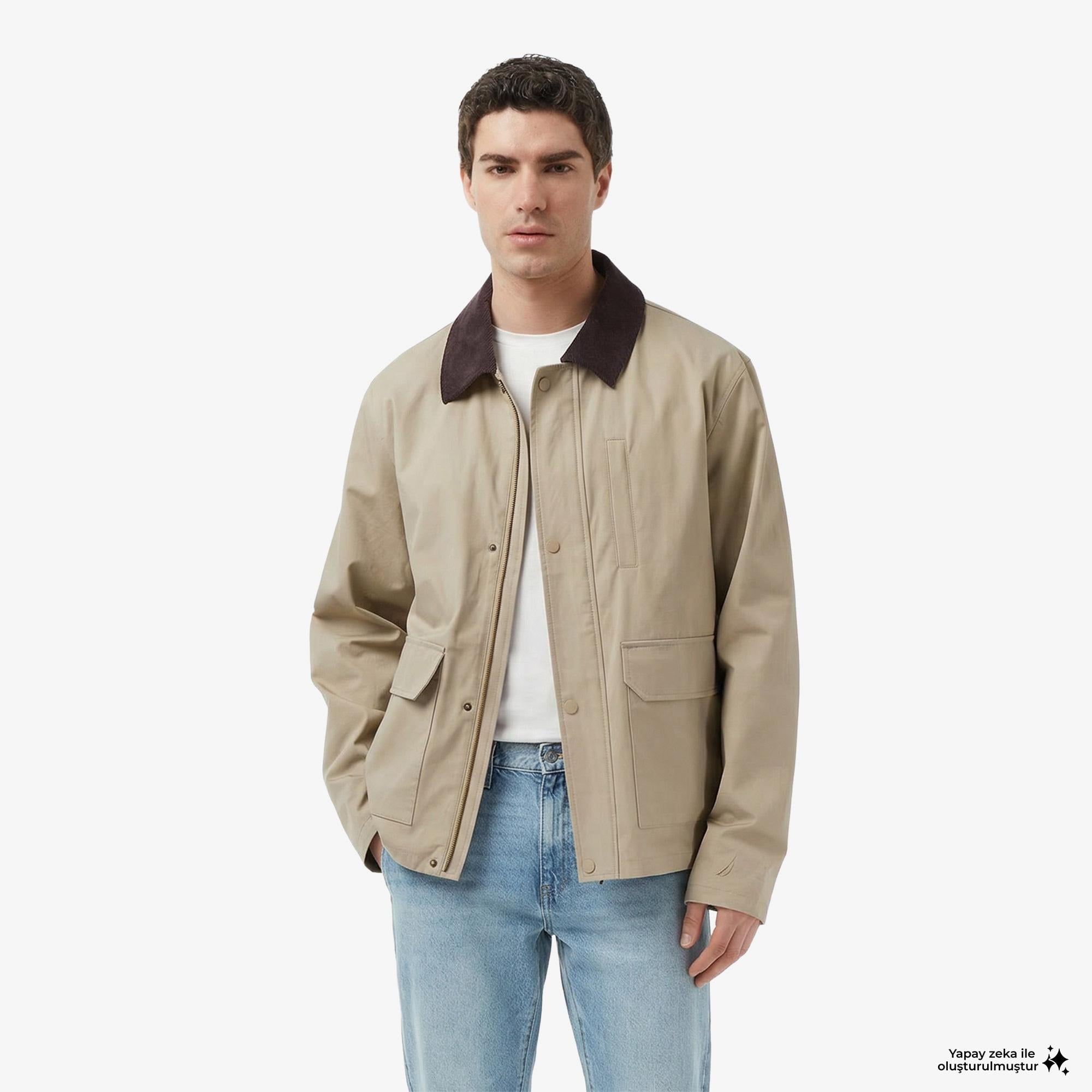 Nautica Erkek Bej Regular Fit Ceket