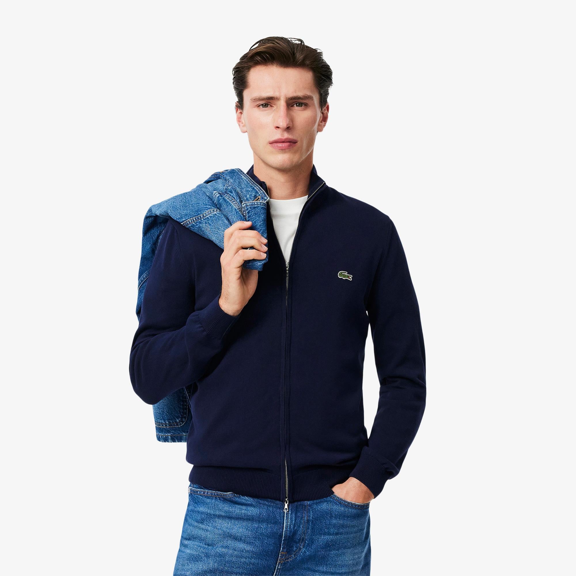 Lacoste Erkek Regular Fit Fermuarlı Lacivert Hırka