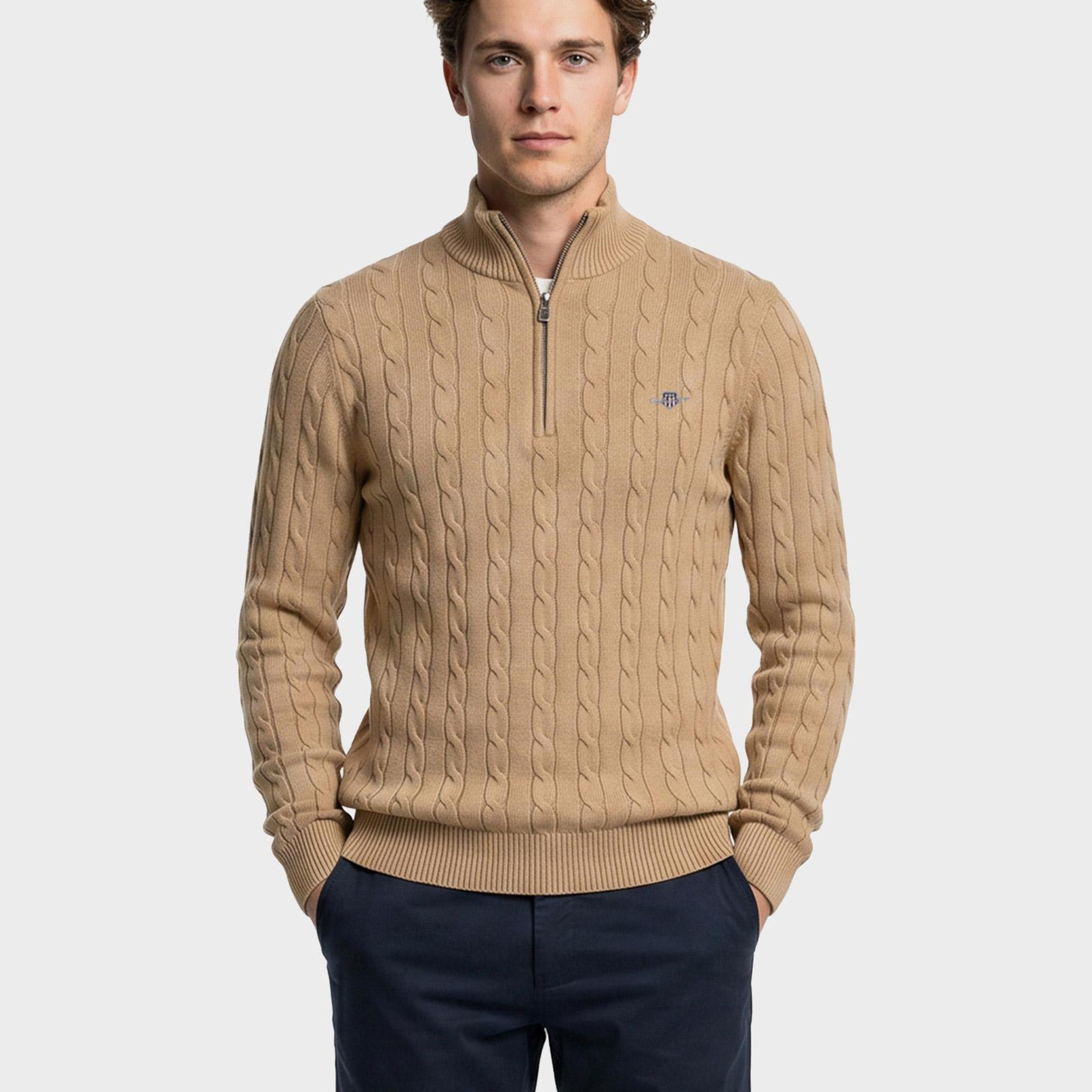 GANT Erkek Krem Regular Fit Örgü Kazak