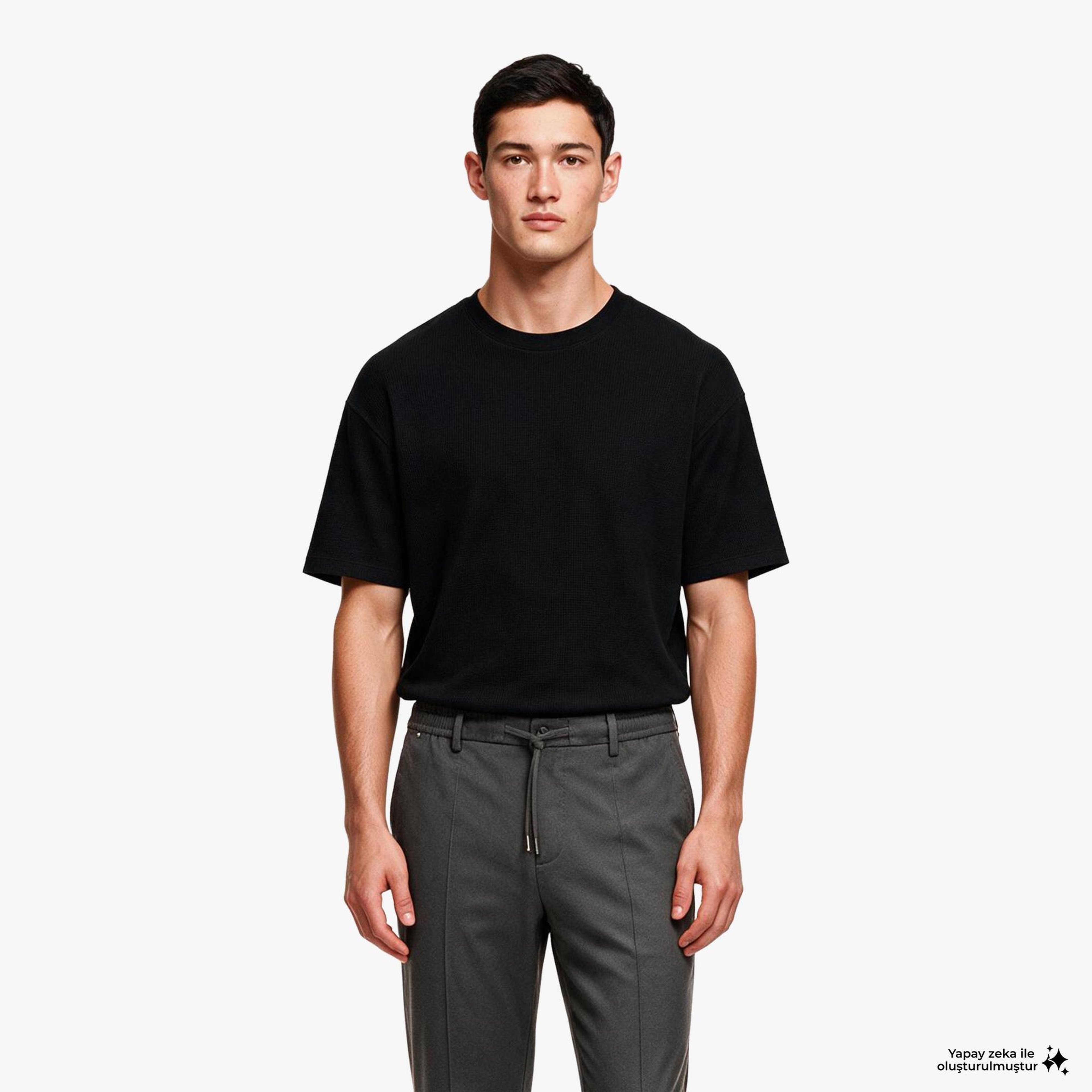 Hugo Boss Cotton Terry Erkek Siyah T-Shirt