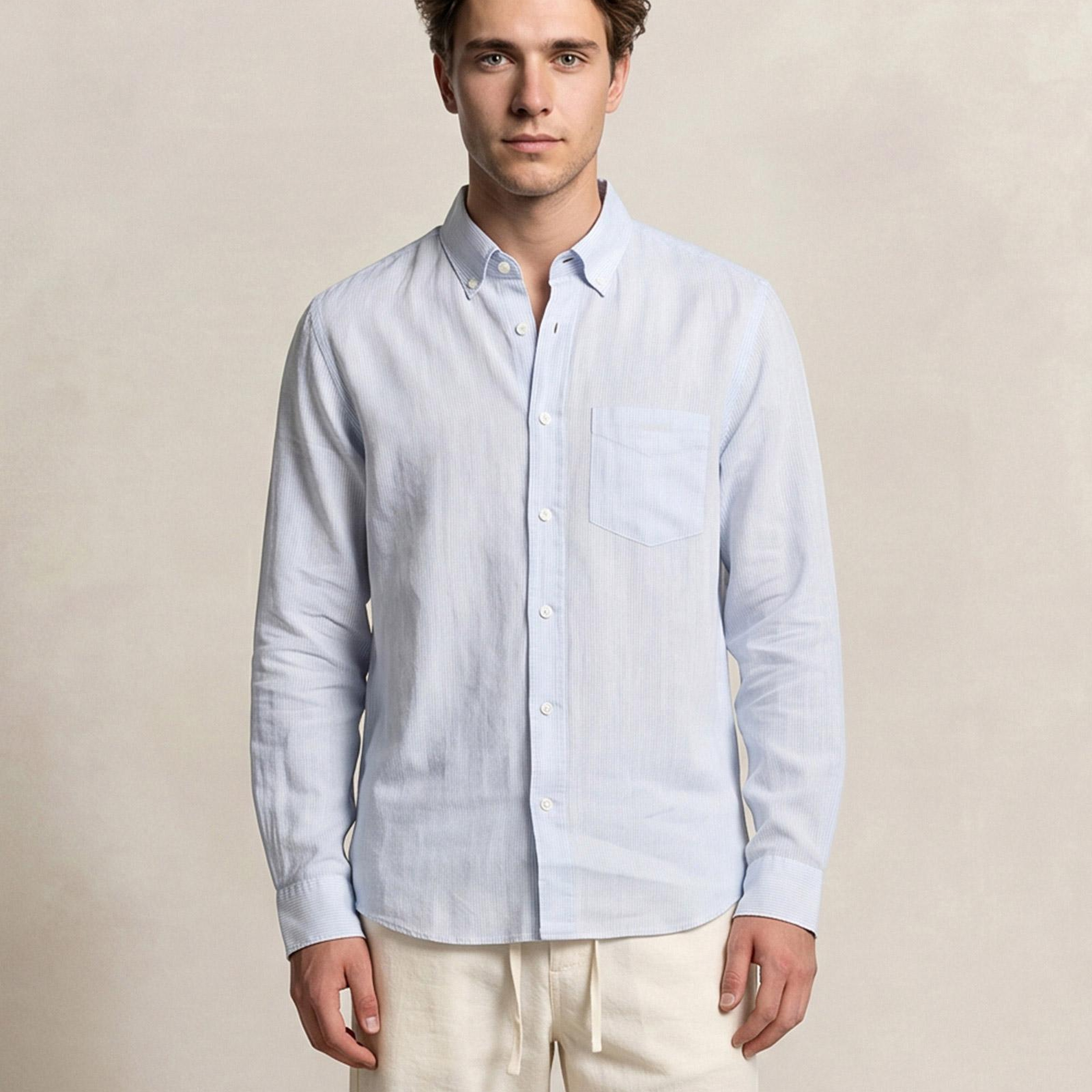 GANT Erkek Mavi Regular Fit Gömlek