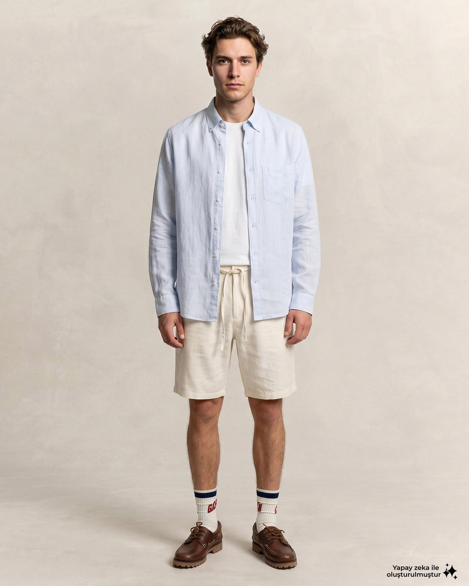GANT Erkek Mavi Regular Fit Gömlek