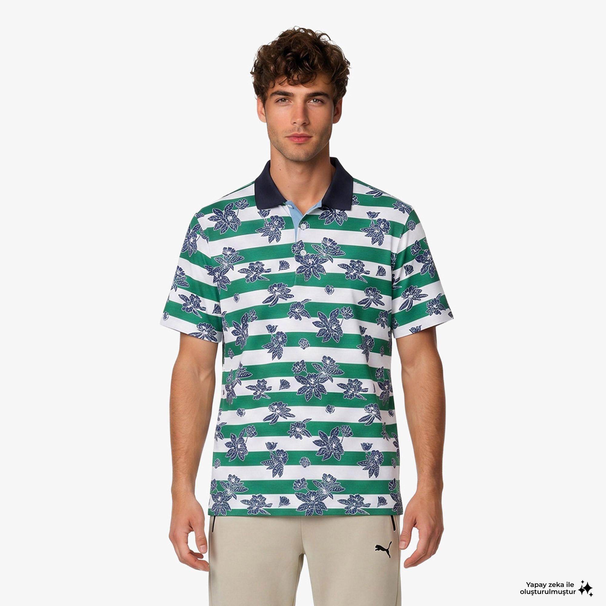 Puma Garden Pique Erkek Yeşil Golf Polo T-Shirt