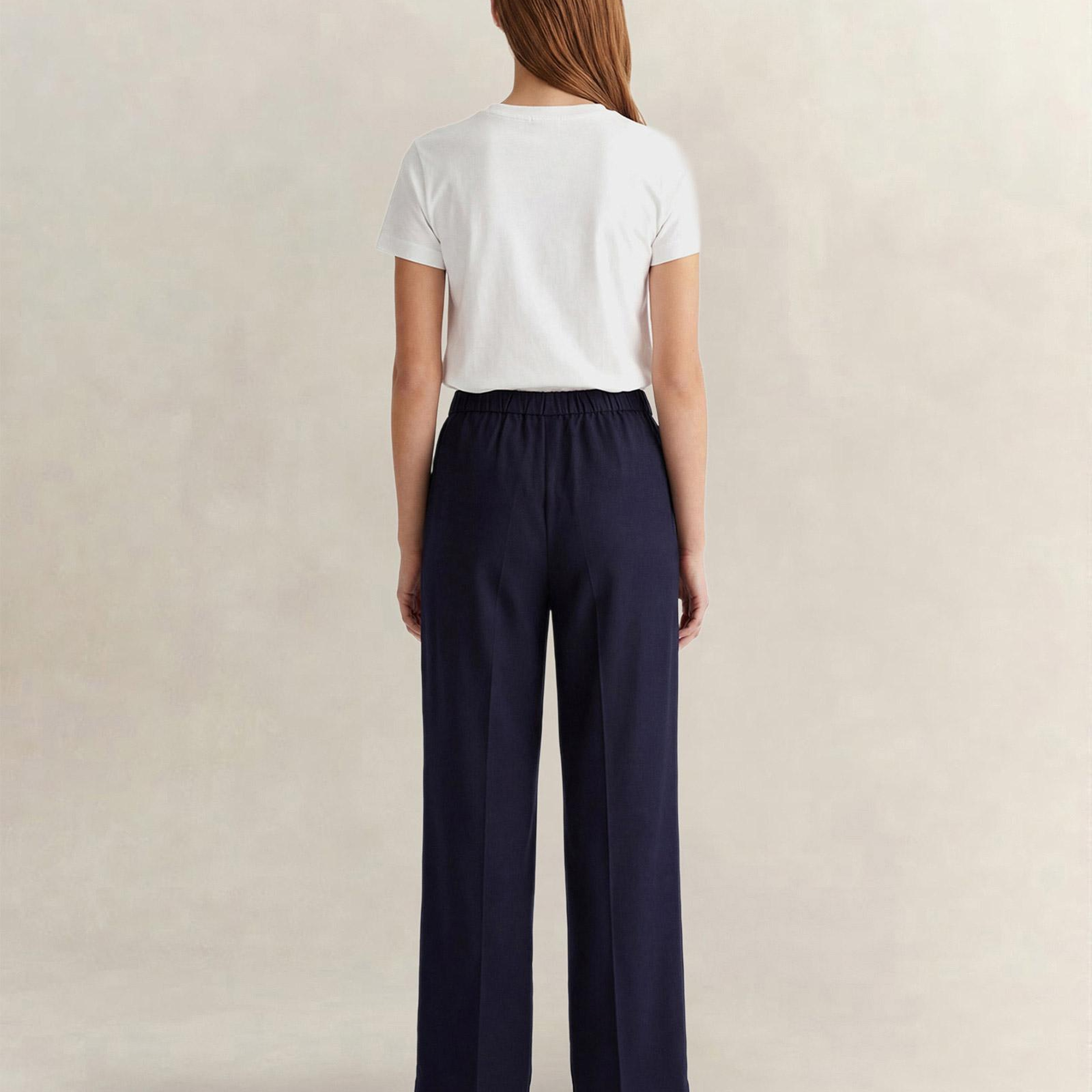 GANT Kadın Lacivert Relaxed Fit Pantolon