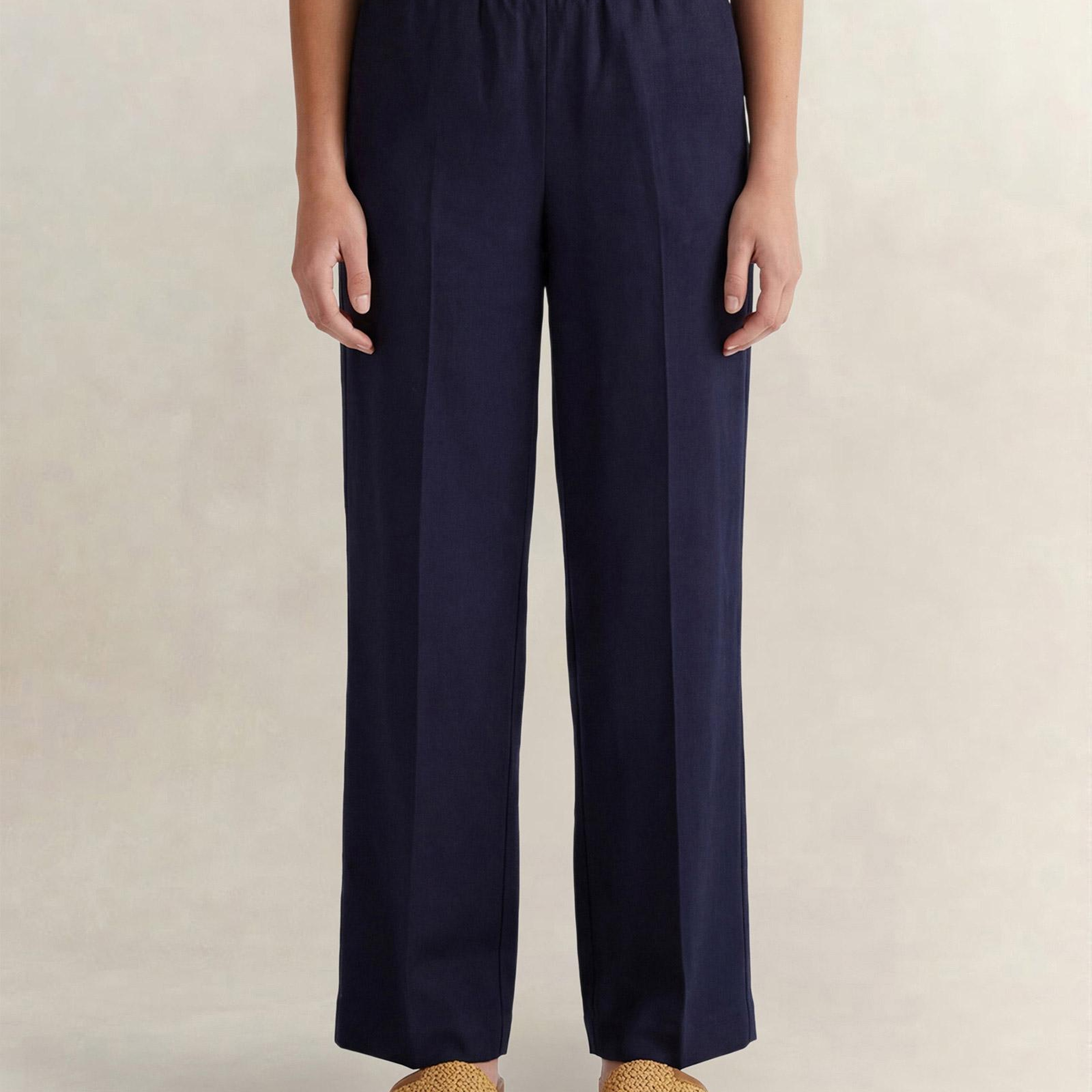 GANT Kadın Lacivert Relaxed Fit Pantolon