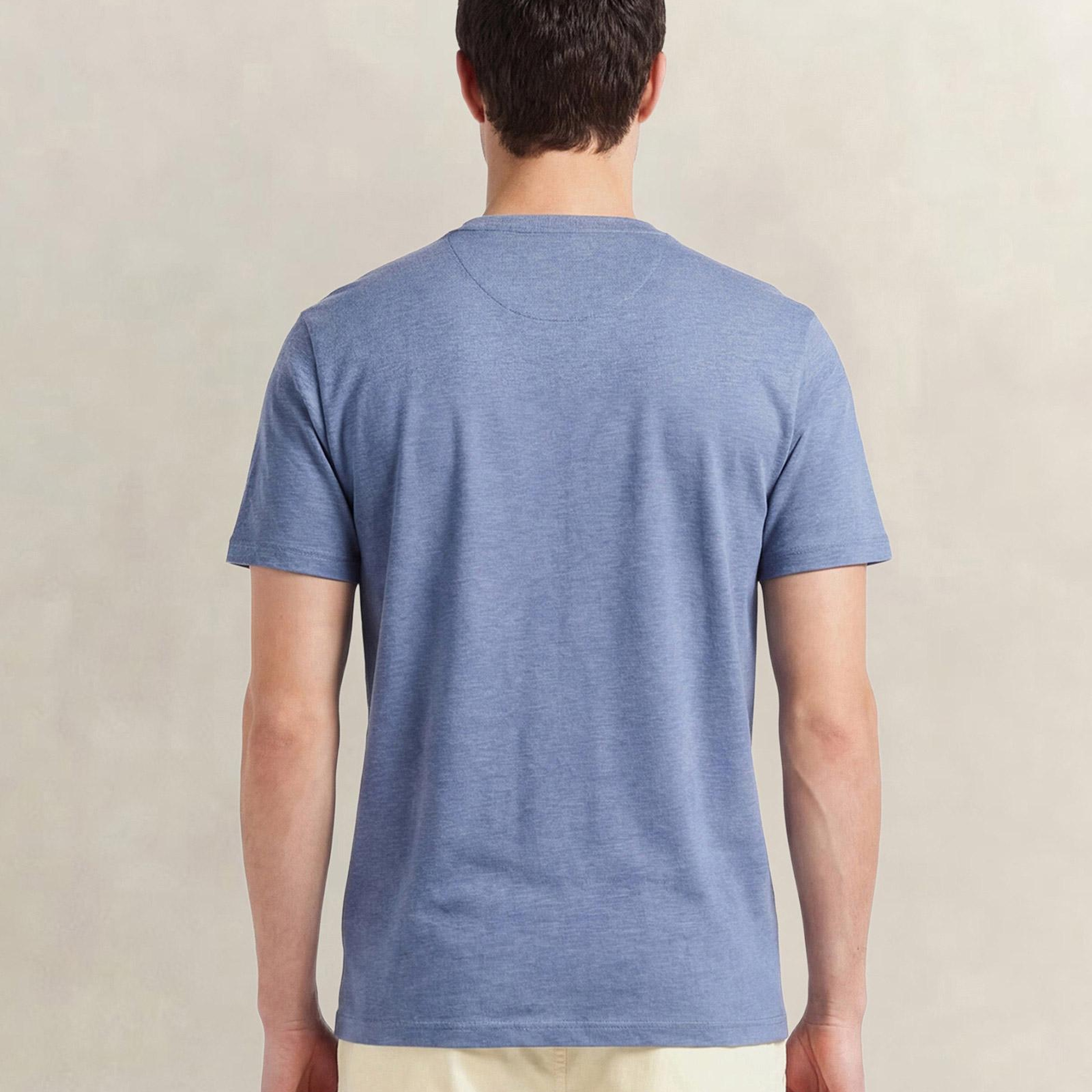 GANT Erkek Mavi Bisiklet Yaka Regular Fit T-Shirt