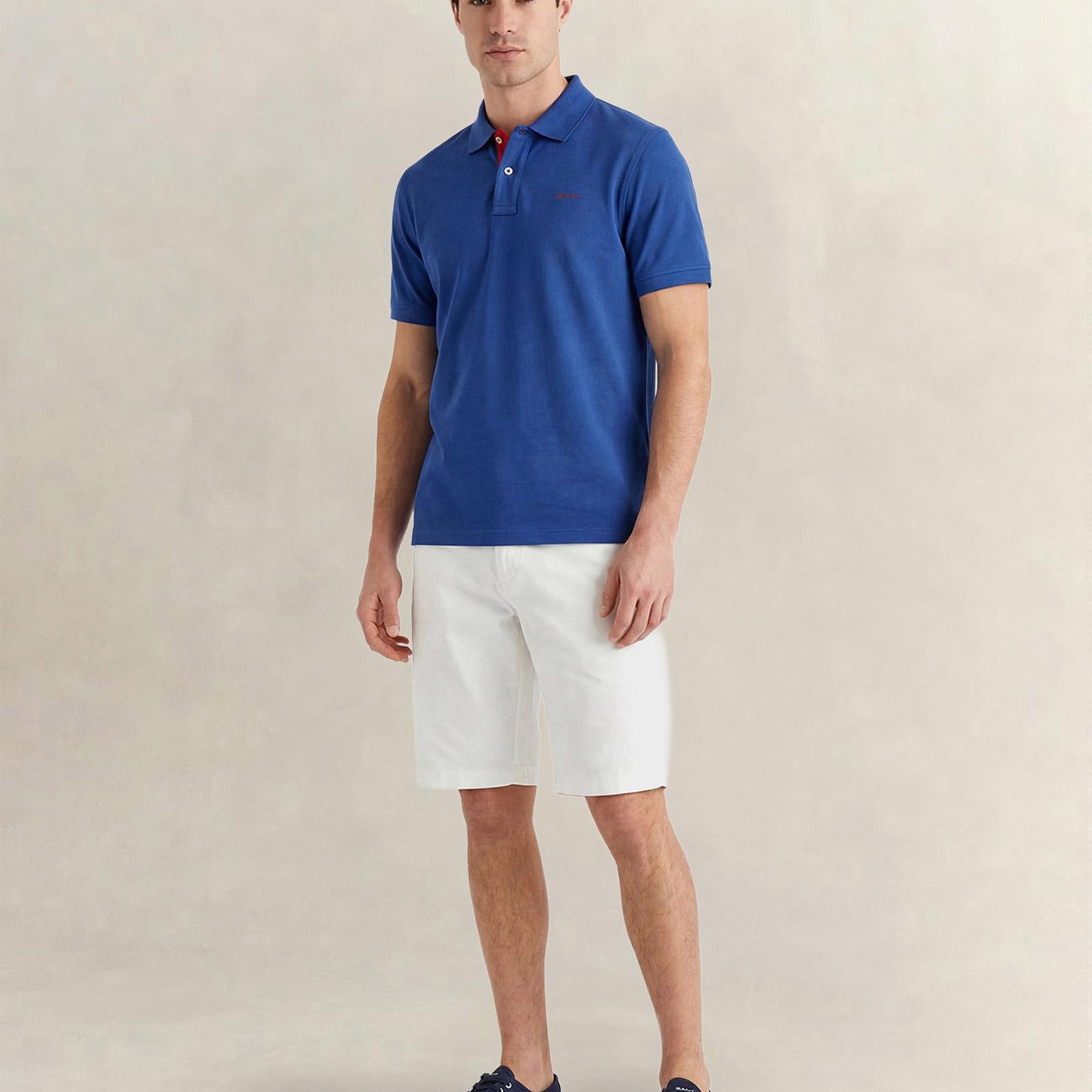 GANT Erkek Mavi Regular Fit Polo Yaka T-Shirt