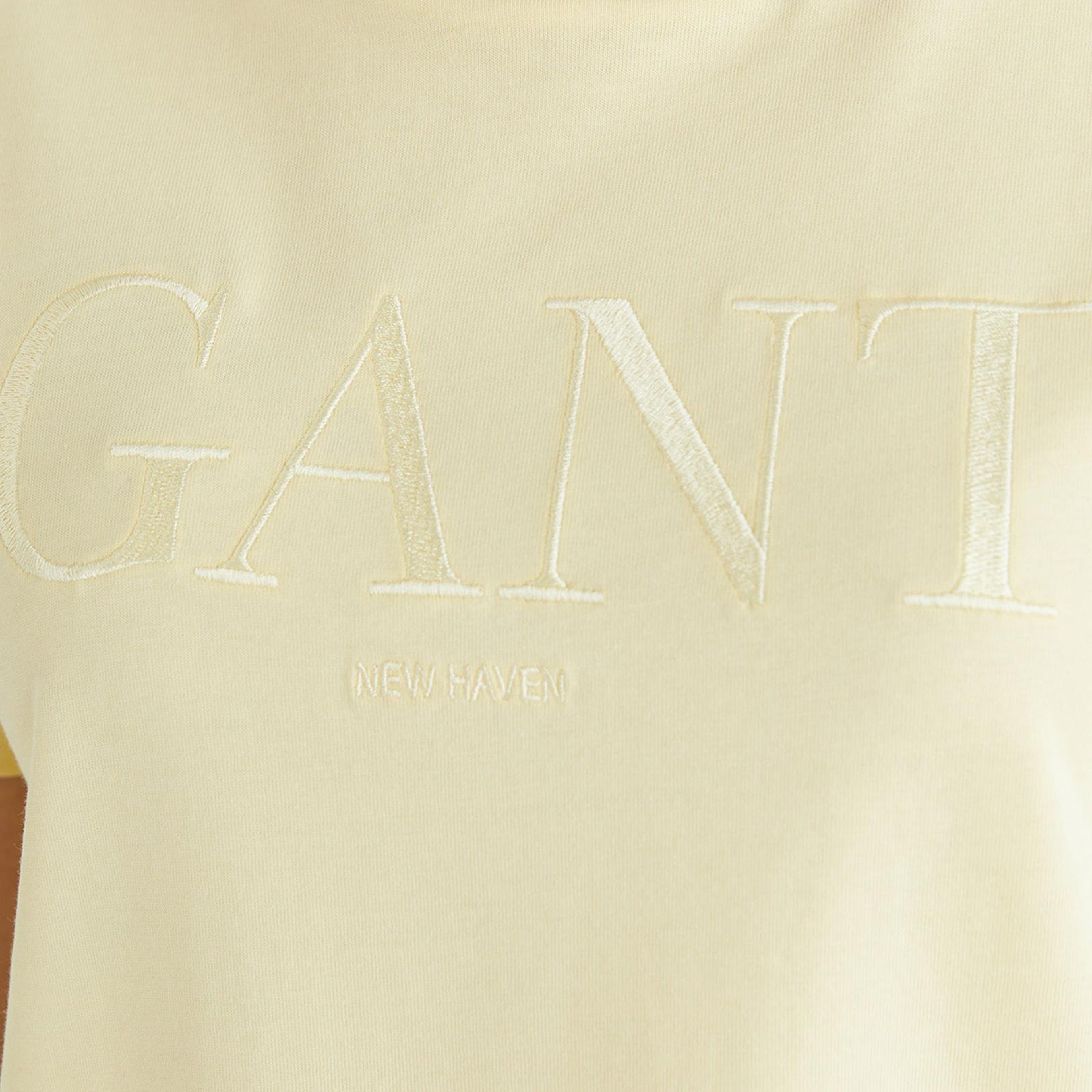 GANT Kadın Sarı Bisiklet Yaka Regular Fit T-Shirt