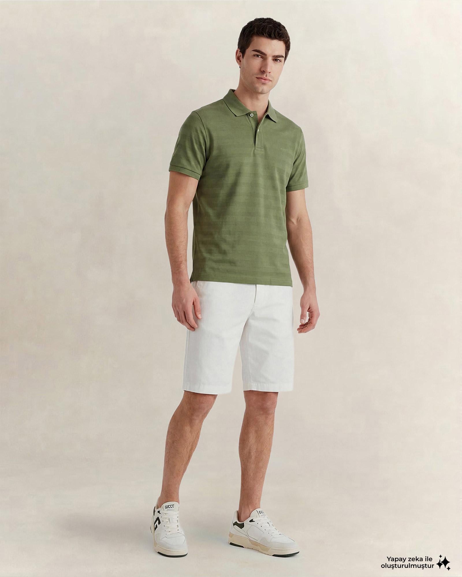 GANT Erkek Yeşil Regular Fit Polo Yaka T-Shirt