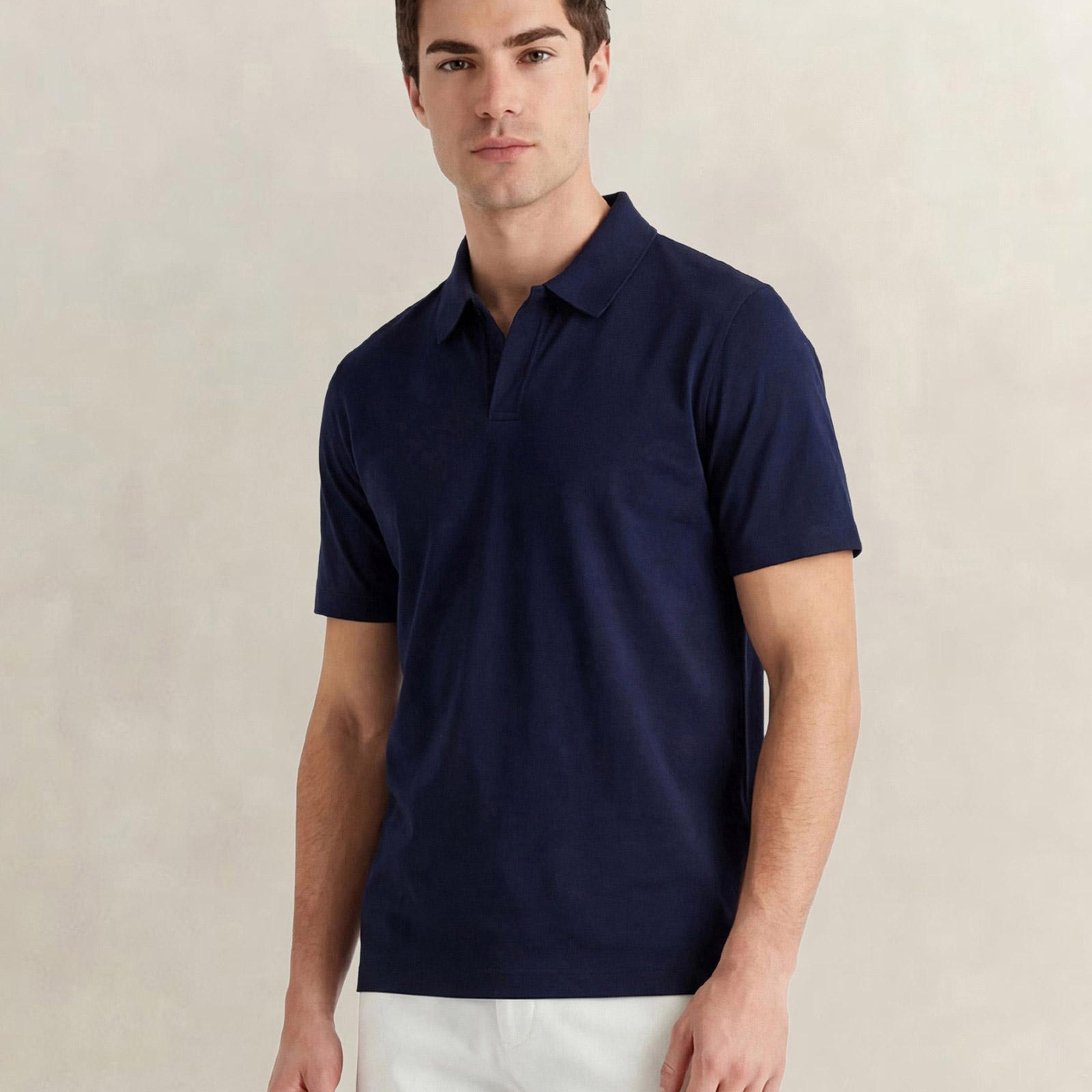 GANT Erkek Lacivert Regular Fit Polo Yaka T-Shirt