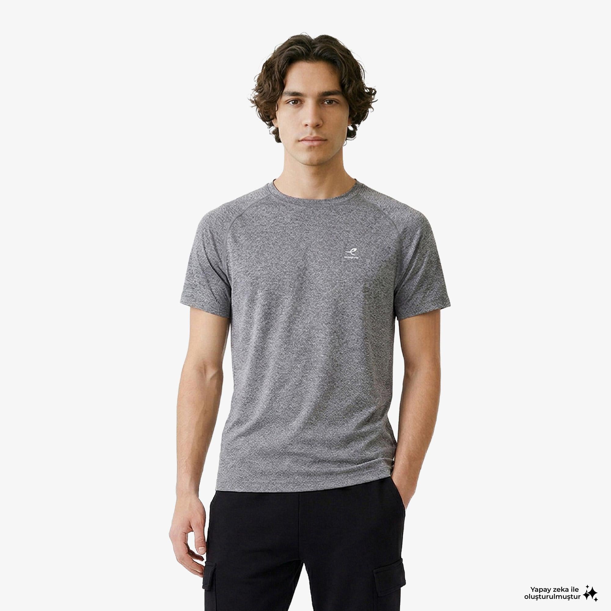 Energetics Erkek Gri Koşu T-Shirt