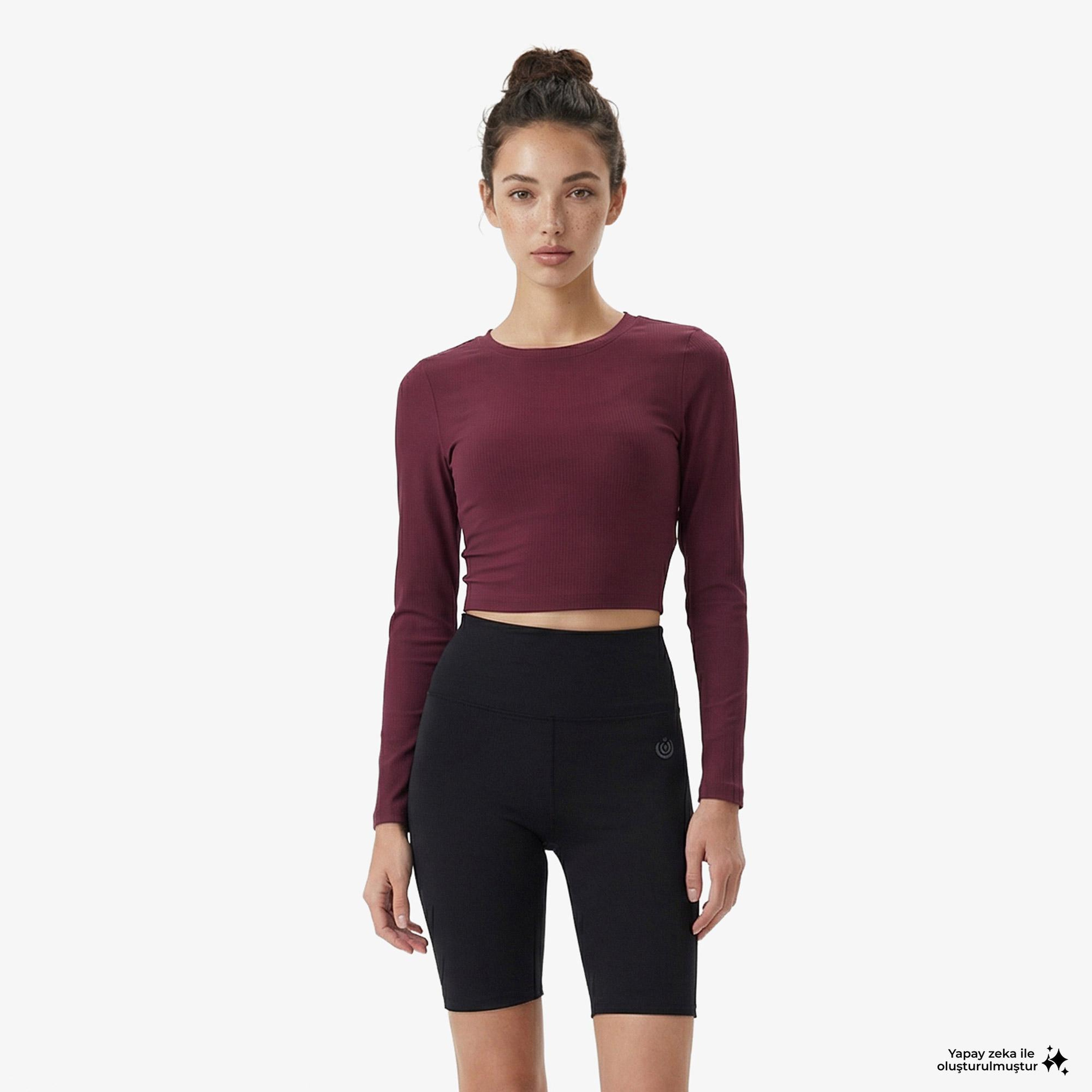 Energetics Olene LS Kadın Bordo Antrenman T-Shirt