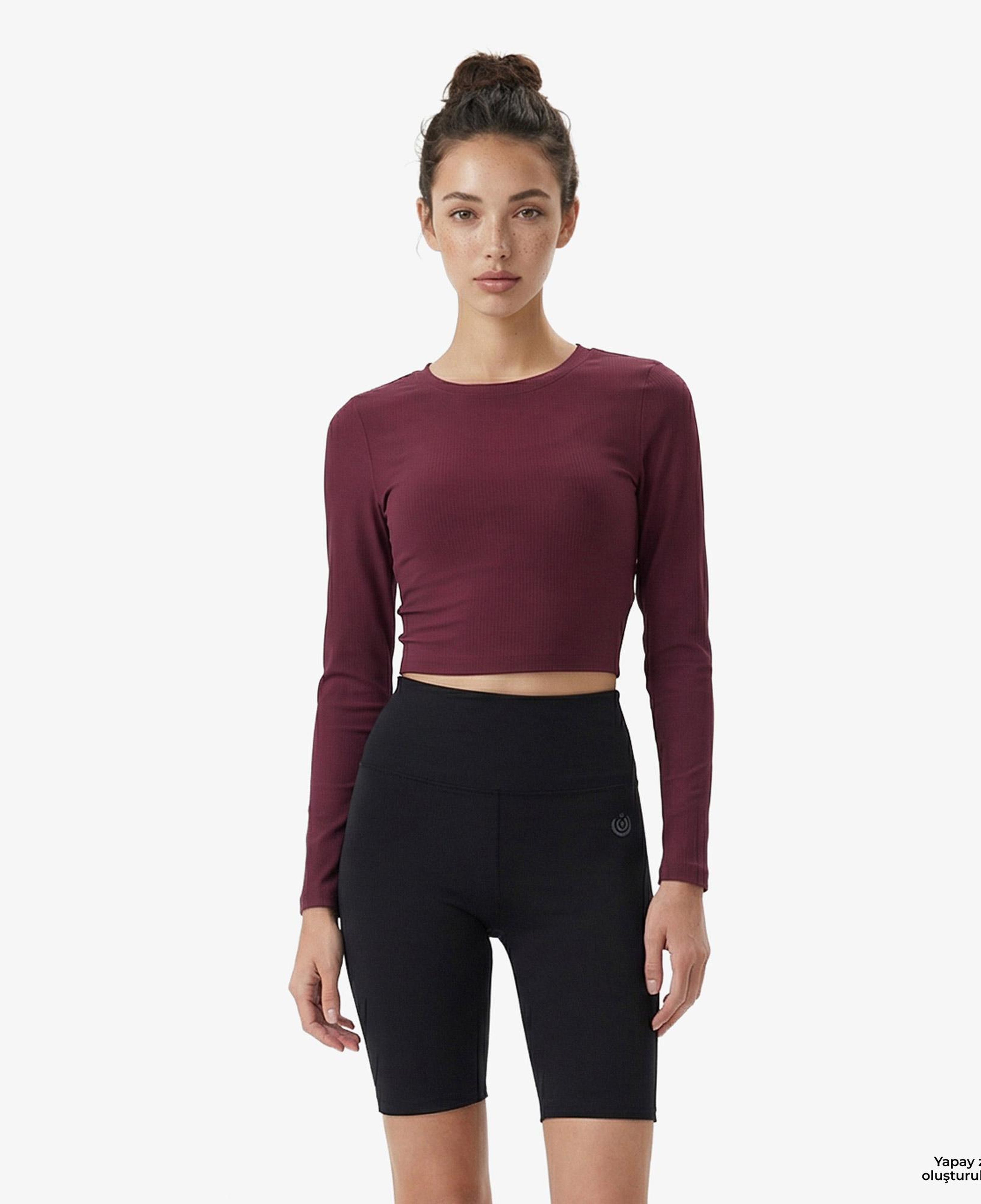 Energetics Olene LS Kadın Bordo Antrenman T-Shirt