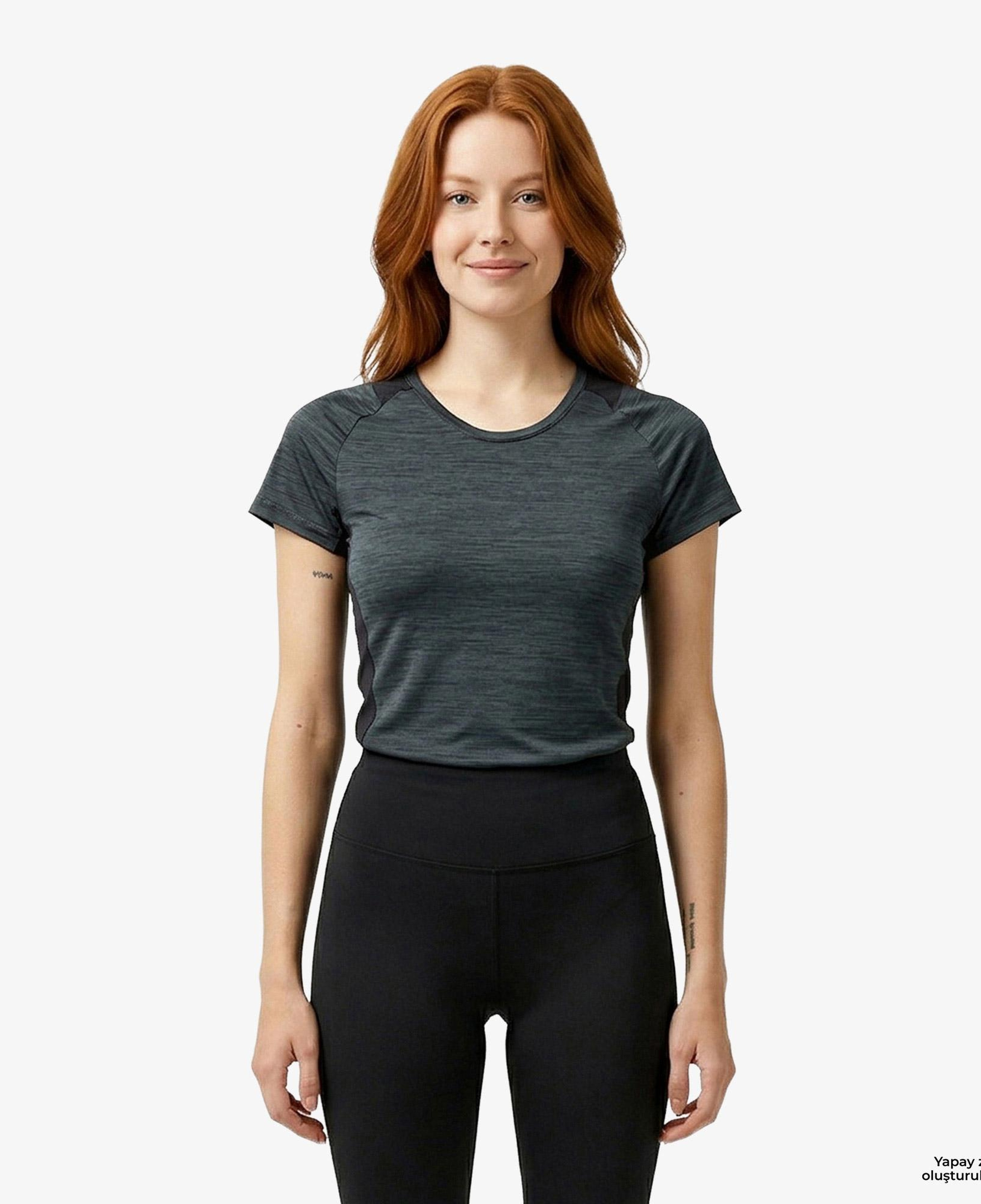 Energetics Evii SS Kadın Siyah Koşu T-Shirt