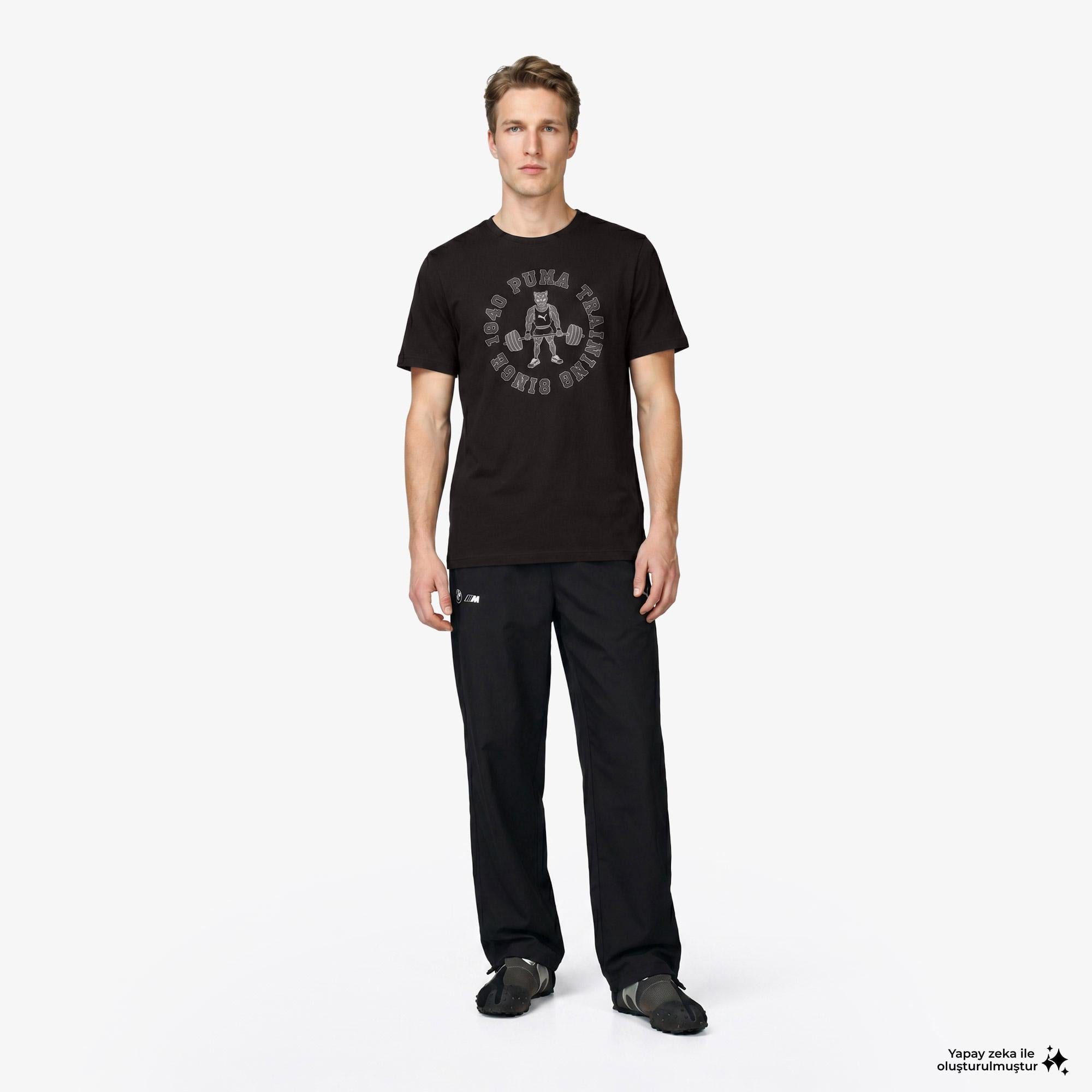 Puma Graphic 2 Erkek Siyah Antrenman T-Shirt