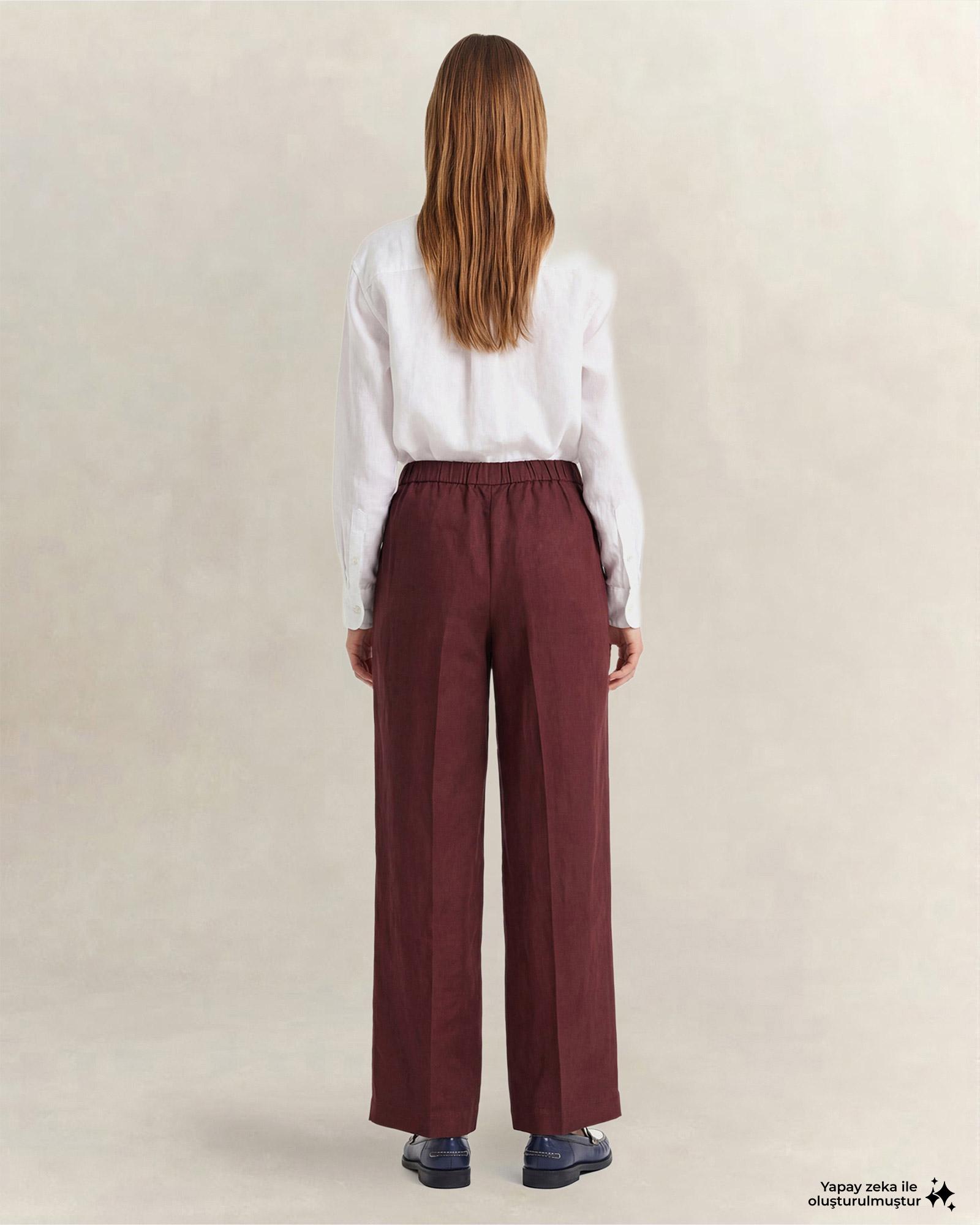 GANT Kadın Kahverengi Relaxed Fit Pantolon