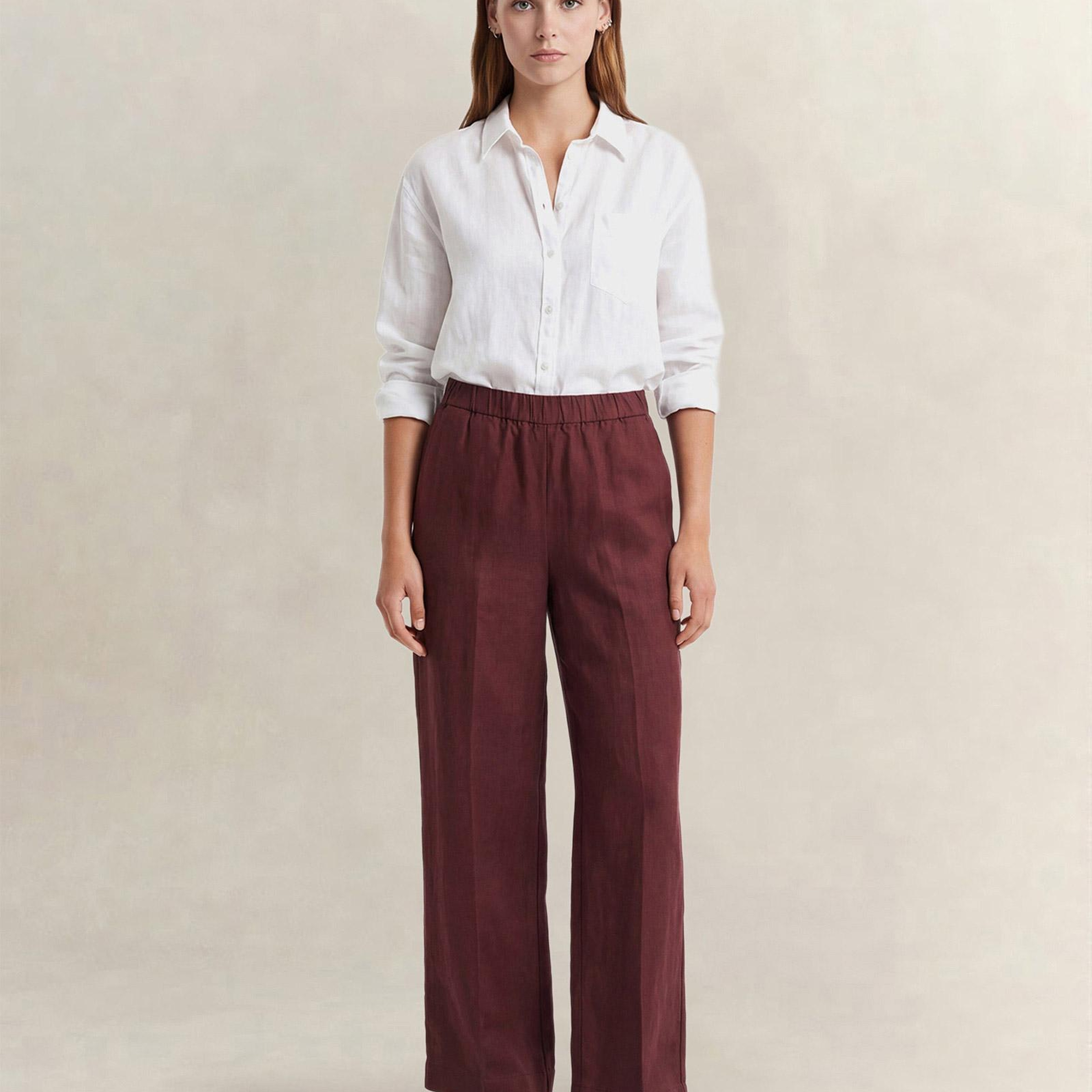 GANT Kadın Kahverengi Relaxed Fit Pantolon